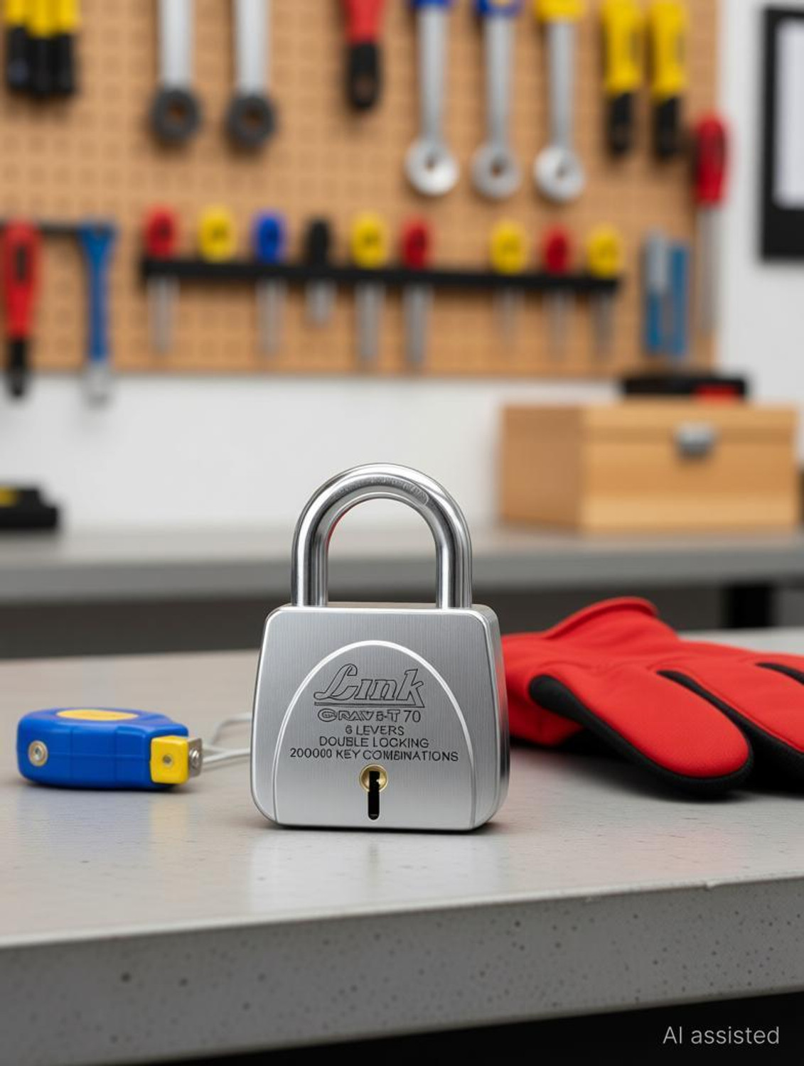 Image of Link Gravi-T 70mm Padlock | Lock For Door, office, Shop | Hardened Shackle Steel Body Padlock
