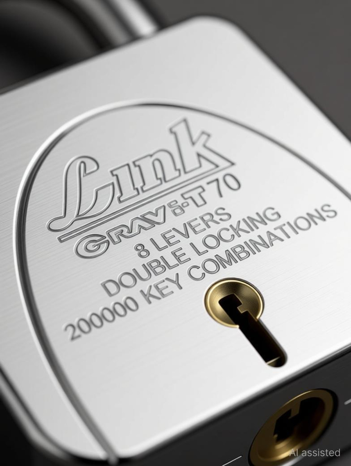 Image of Link Gravi-T 70mm Padlock | Lock For Door, office, Shop | Hardened Shackle Steel Body Padlock