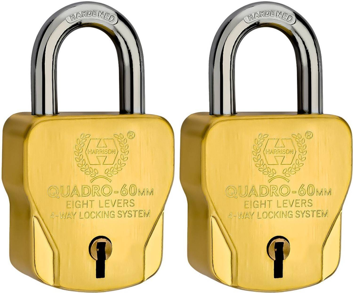 14K ゴールド バッジ　4g 本物保証 HARRISON 5563 Quadra 60mm Lock | S.S | Gold | 4 Keys | Lock and