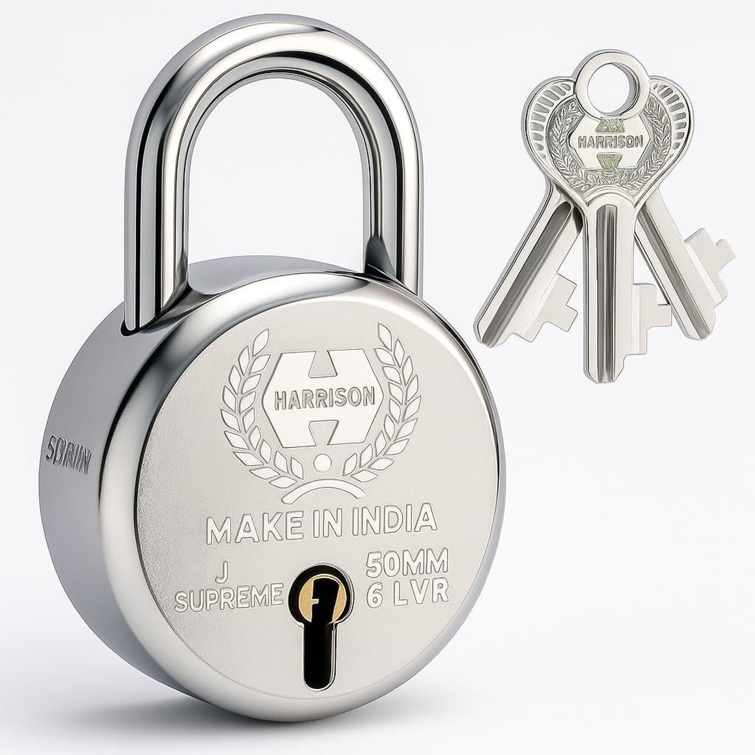 Image of HARRISONLOCK Round Padlocks / 0656 J Supreme Round 50mm BCP Padlock with 7 Lever (Pack of 10) Padlock