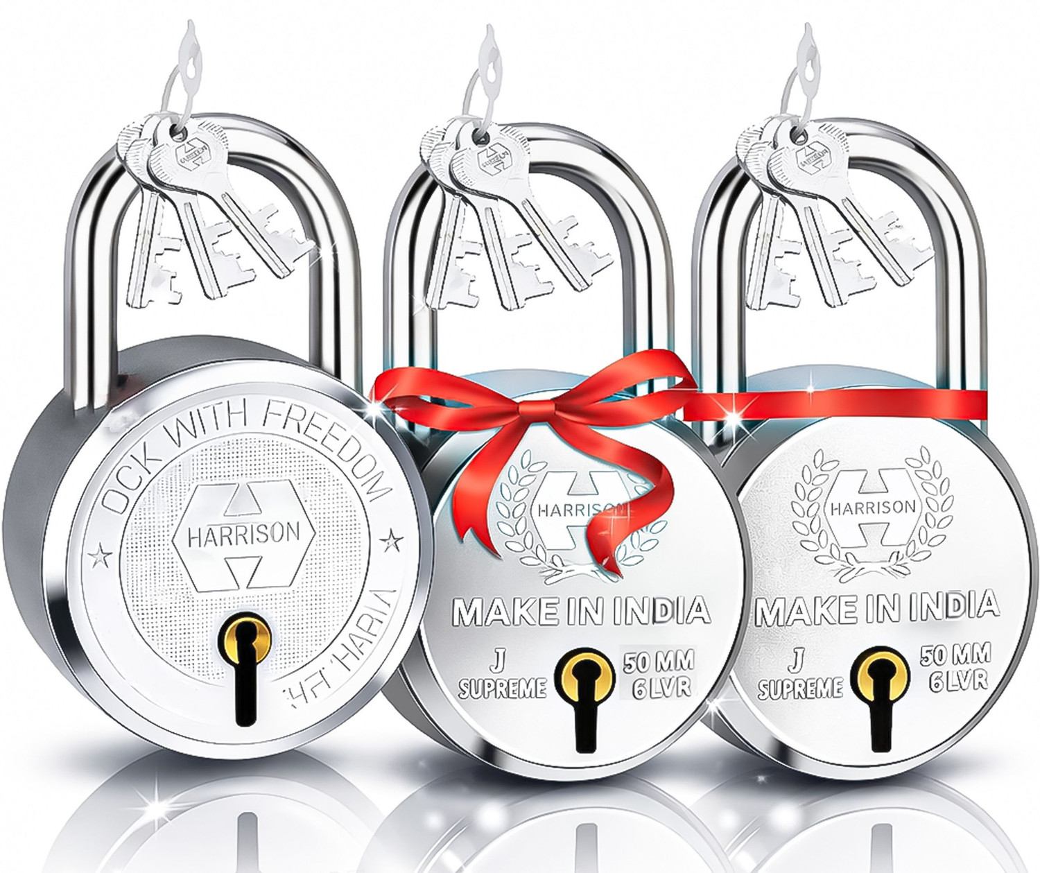 Image of HARRISON Lock Buy 1 Get 2 Free / 1 Lock 60mm 0673 with 2 Lock 50mm 0656 Padlock