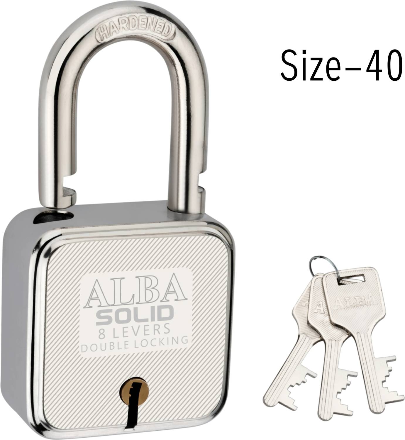 ALBA Solid Double locking with 3 Brass Ultra Keys Rust Proof Mechanism Lock,40 mm Padlock