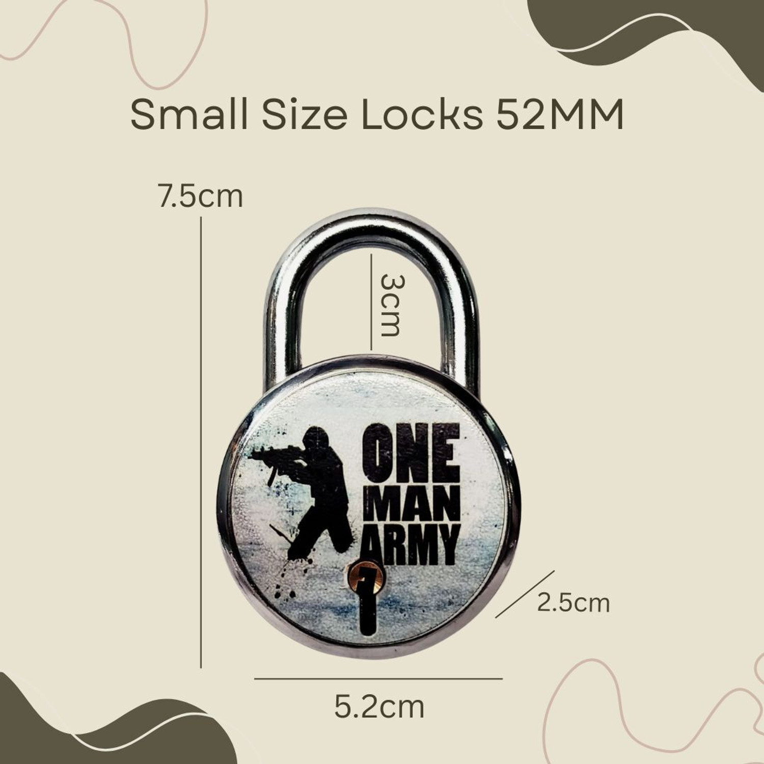 Image of onepro One Man Army 50mm 4Padlocks with 12 Same Keys Double Locking 7 Levers Padlock