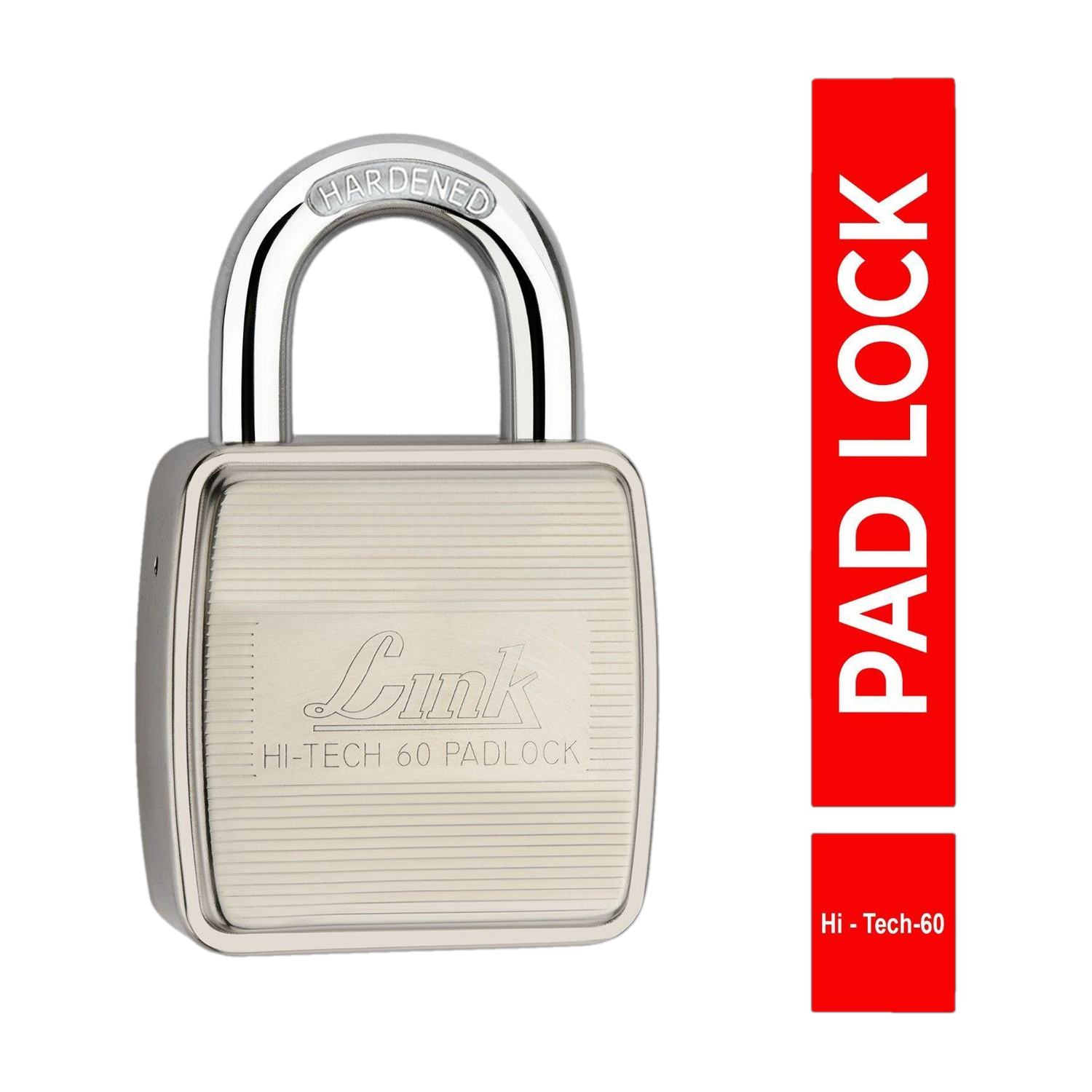 Image of Link Hi-Tech 60mm Lock | Stainless Steel Body | Hardened Shackle | Made in India Padlock