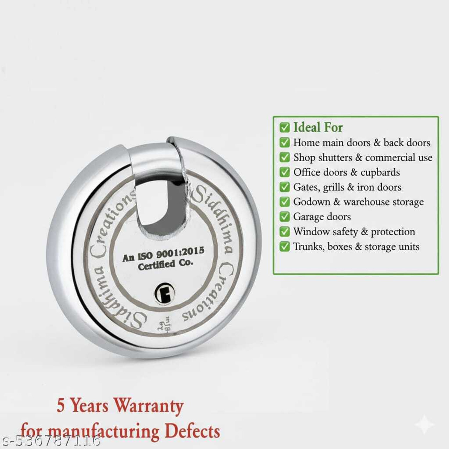 Image of spidro 92MM Subh Labh -1pc Heavy duty Shutter lock with 4 Keys Shutter Lock Padlock Lock