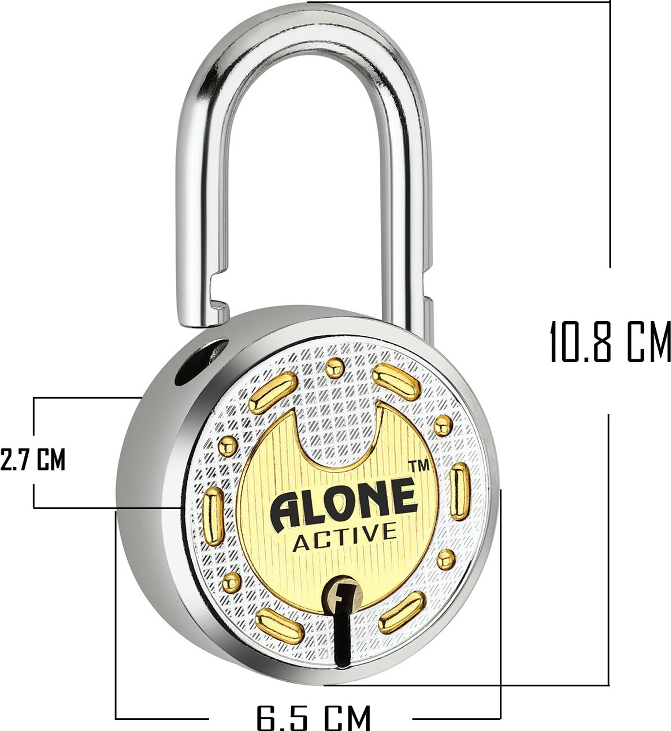 Image of alone Active Round 65mm Lock for Home Gate Shop & Shutter, Double Locking 8 Keys Padlock