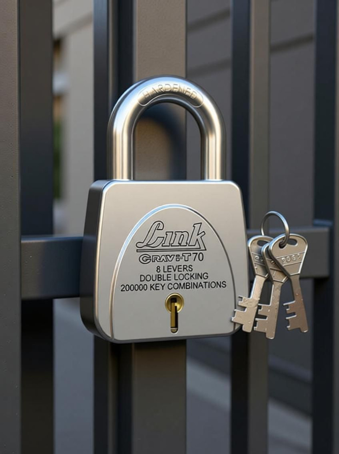 Image of Link Gravi-T 70mm Padlock | Lock For Door, office, Shop | Hardened Shackle Steel Body Padlock