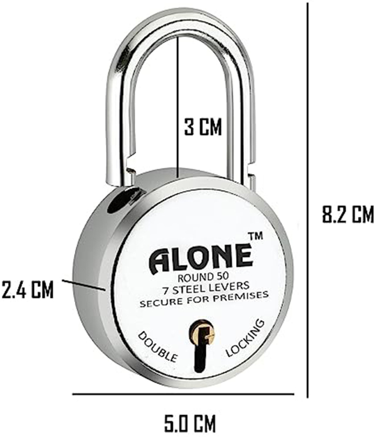 Image of alone Round 50mm Lock for Home Gate Shop & Shutter, 12 Same Keys 4 Lock (pack 4) Padlock