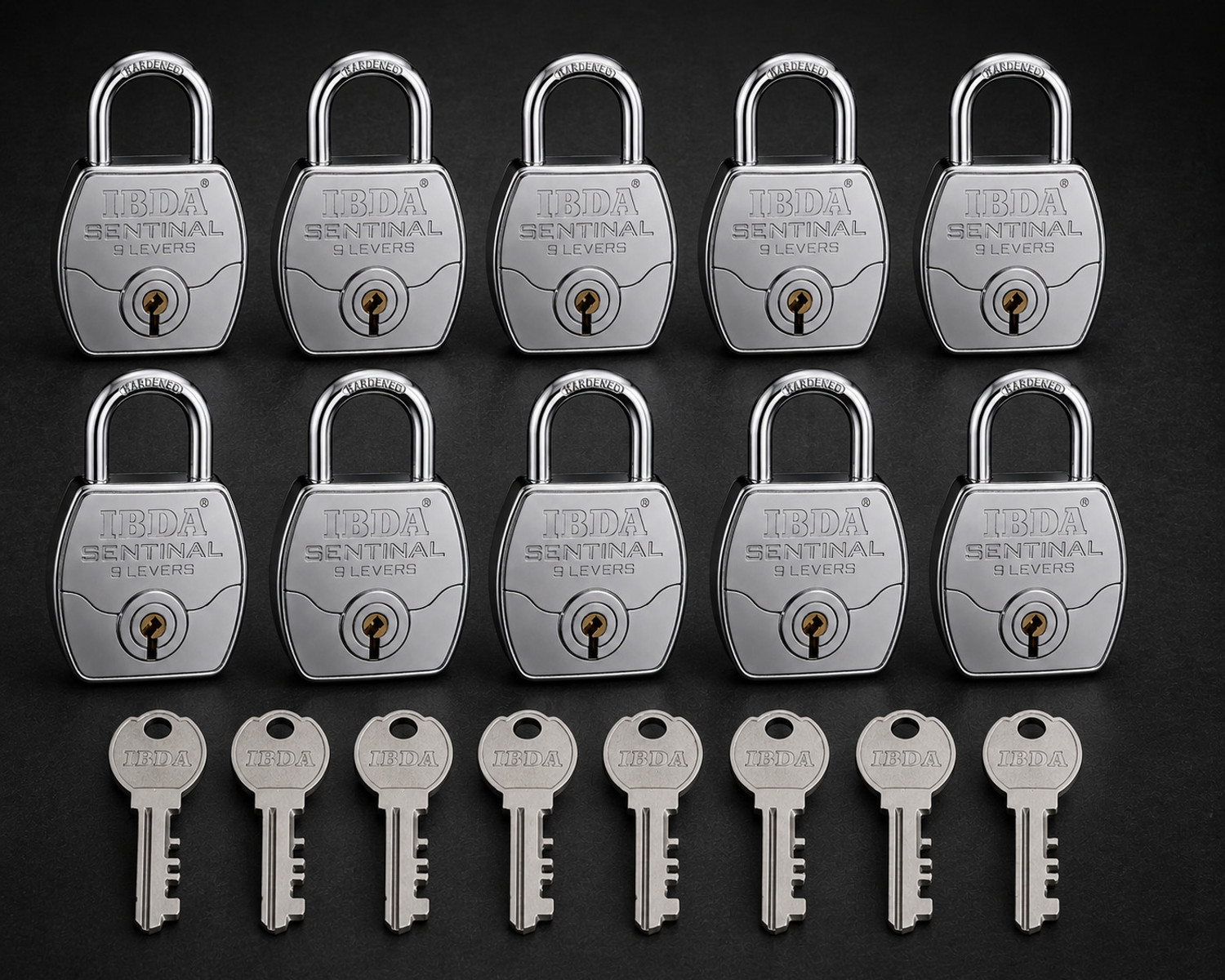 Image of IBDA same key lock | 10 lock with 8 common key | multiple lock with single key |Steel Padlock