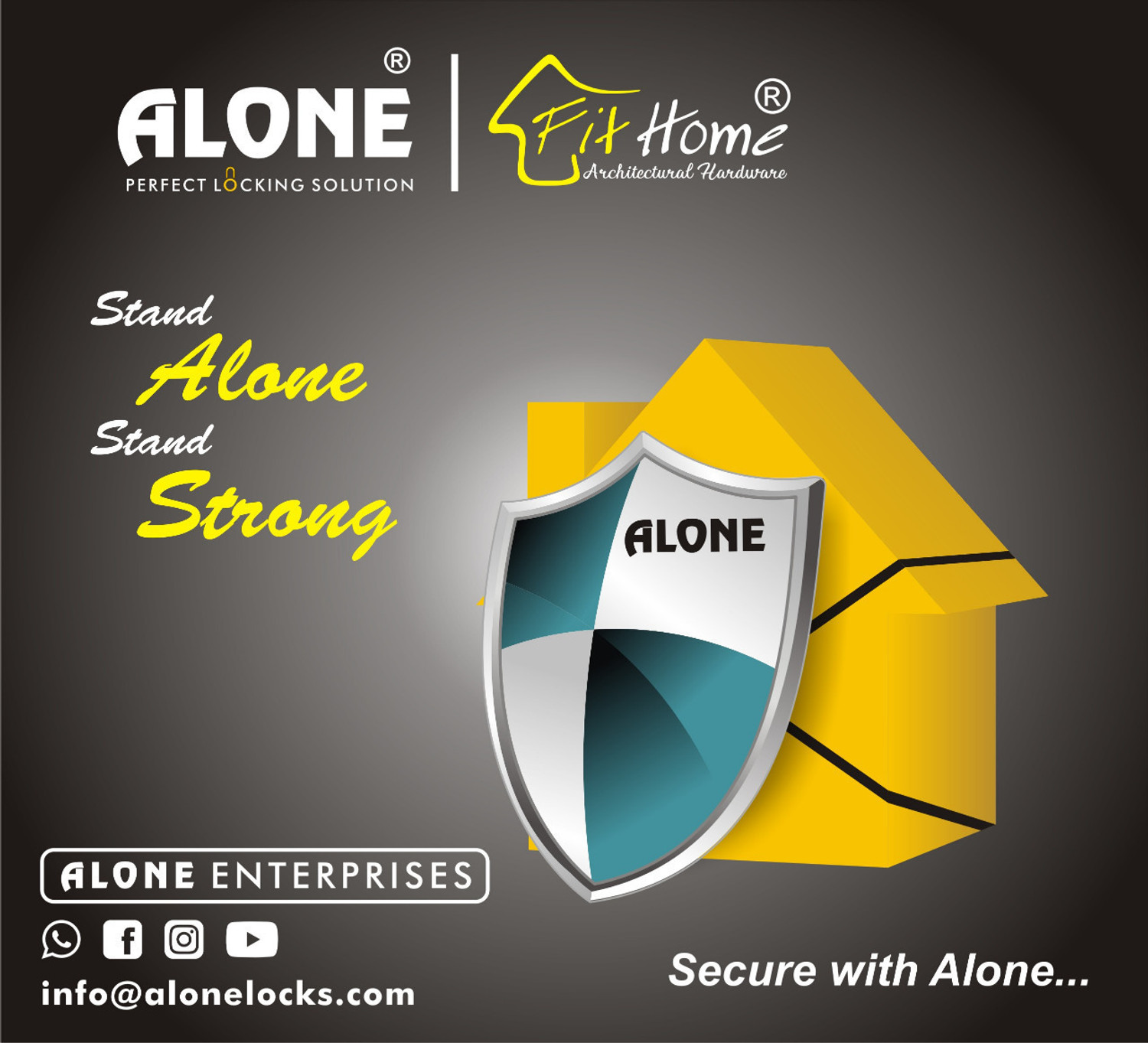 Image of alone Special Round 65mm Lock for Home,Shop & Shutter, 12Same Keys 4 Lock (pack 4) Padlock