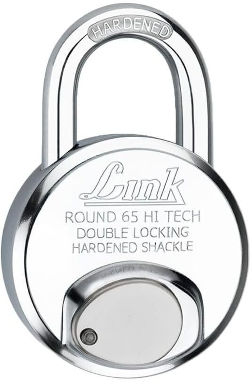 Image of Link Hi-Tech 65mm Round Lock|Stainless Body|Hardened Shackle|Hi-tech Keys Padlock