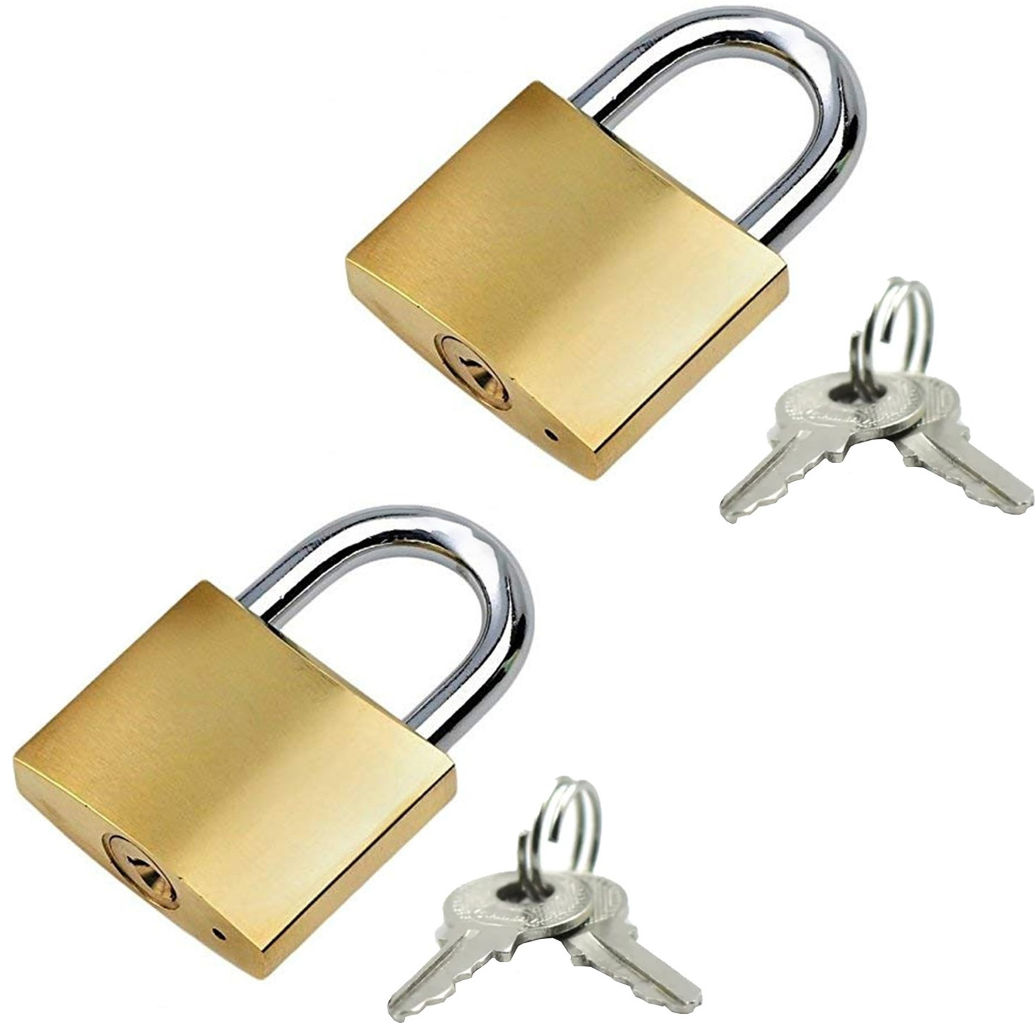 Image of SEE INSIDE Premium Solid Imitation 20 mm Copper Mini Lock with 2 Additional keys - 2 Pcs Lock
