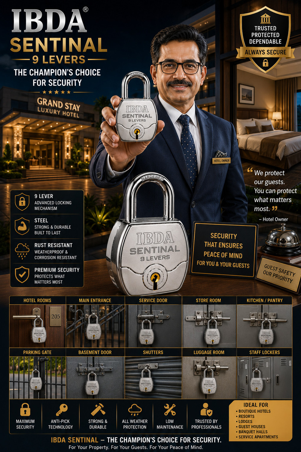 Image of IBDA same key lock | 10 lock with 8 common key | multiple lock with single key |Steel Padlock