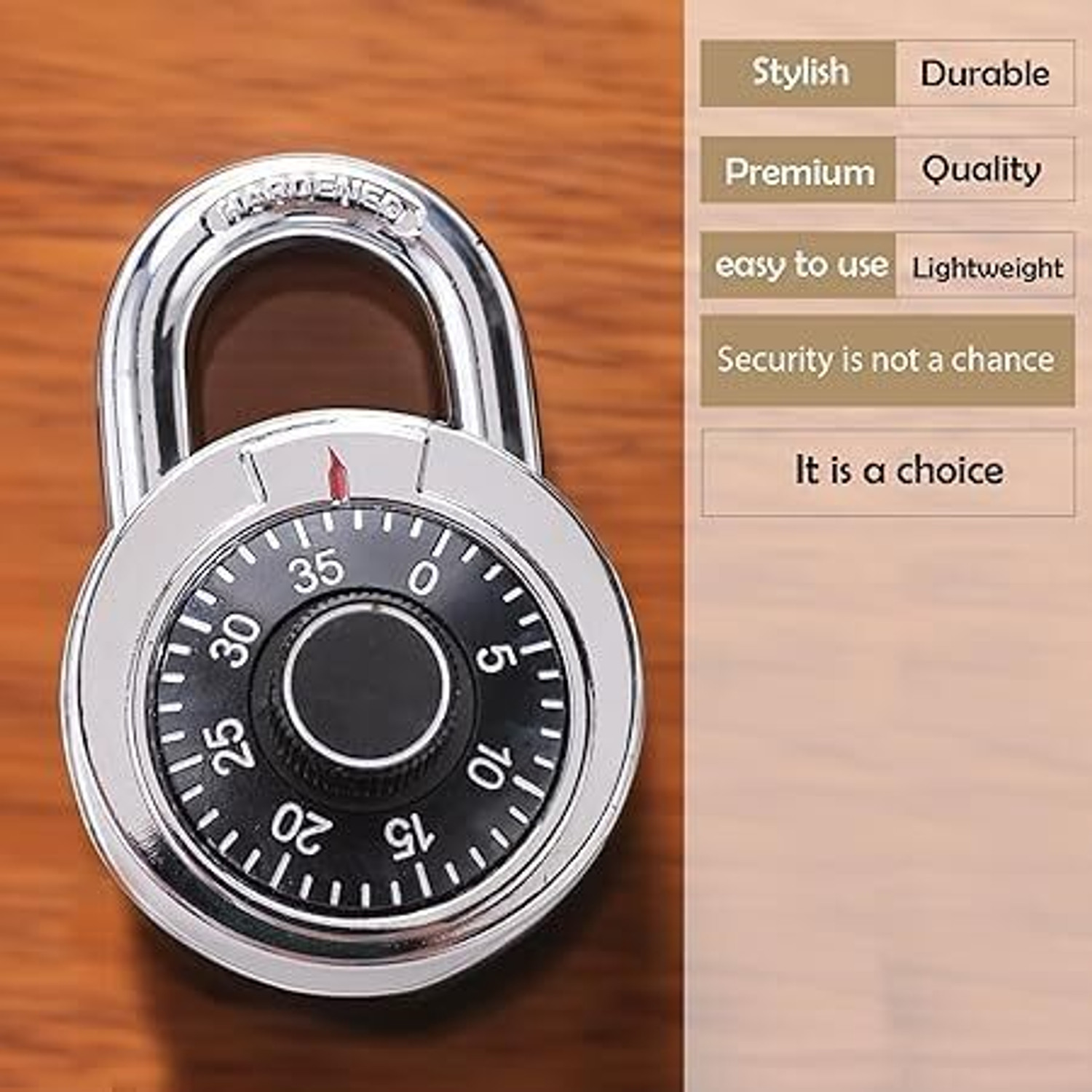 Image of JUPREV Digit Combination Padlock Round Dial Security Lock Combination Lock