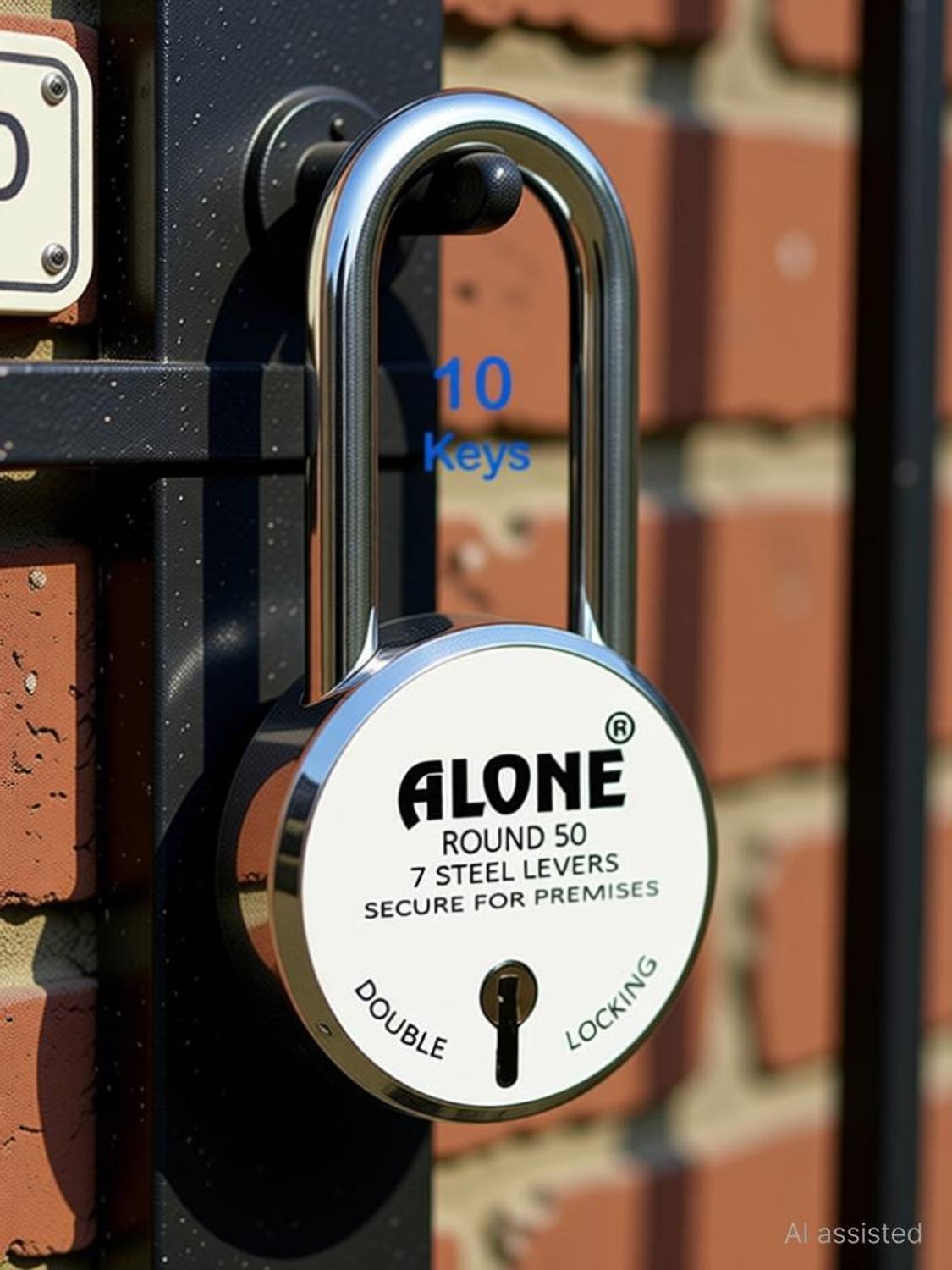 alone Round 50mm Long Neck 10 Keys Padlocks for home door gate shutter shop Padlock