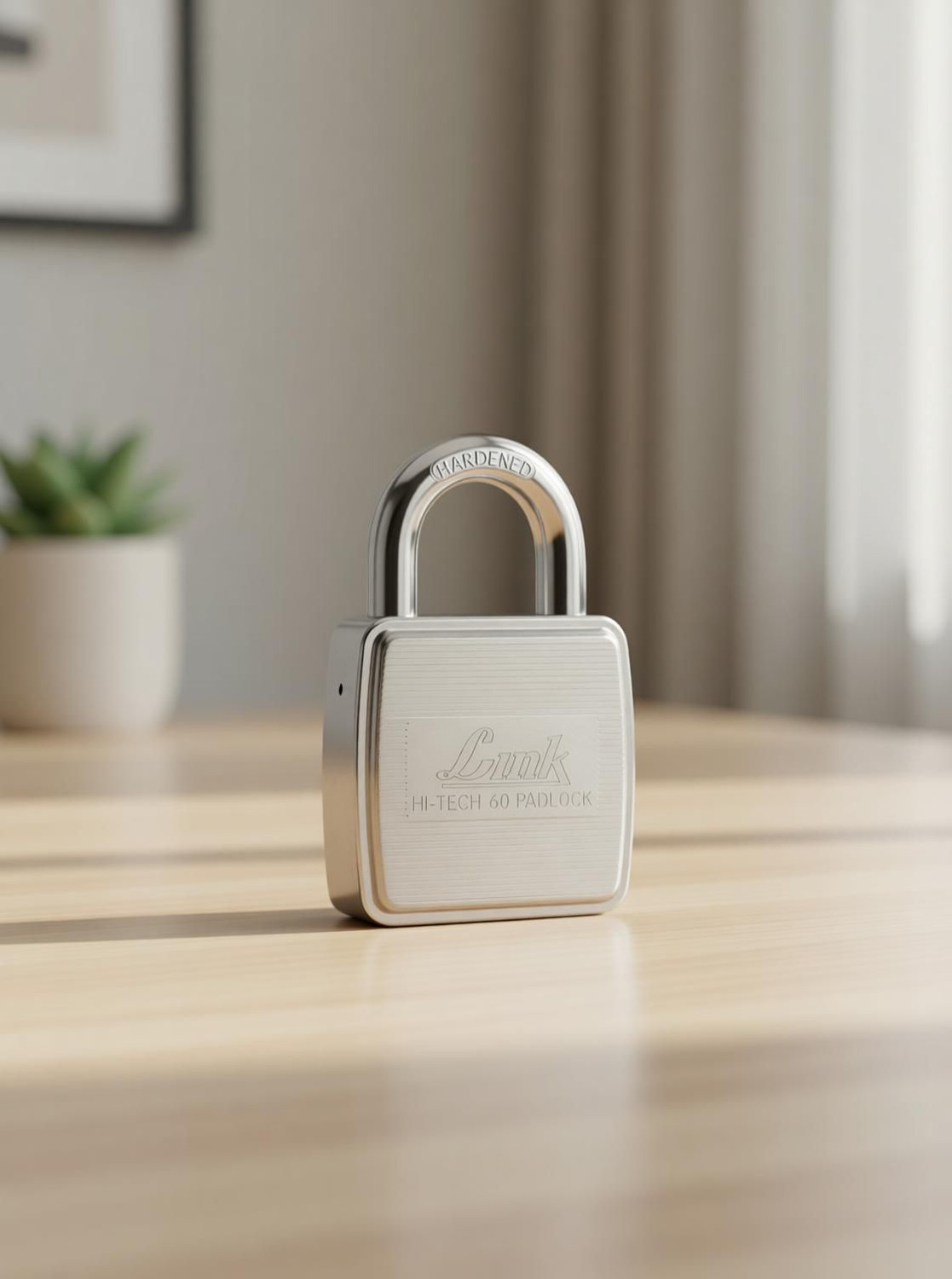 Image of Link Hi-Tech 60mm Lock | Stainless Steel Body | Hardened Shackle | Made in India Padlock