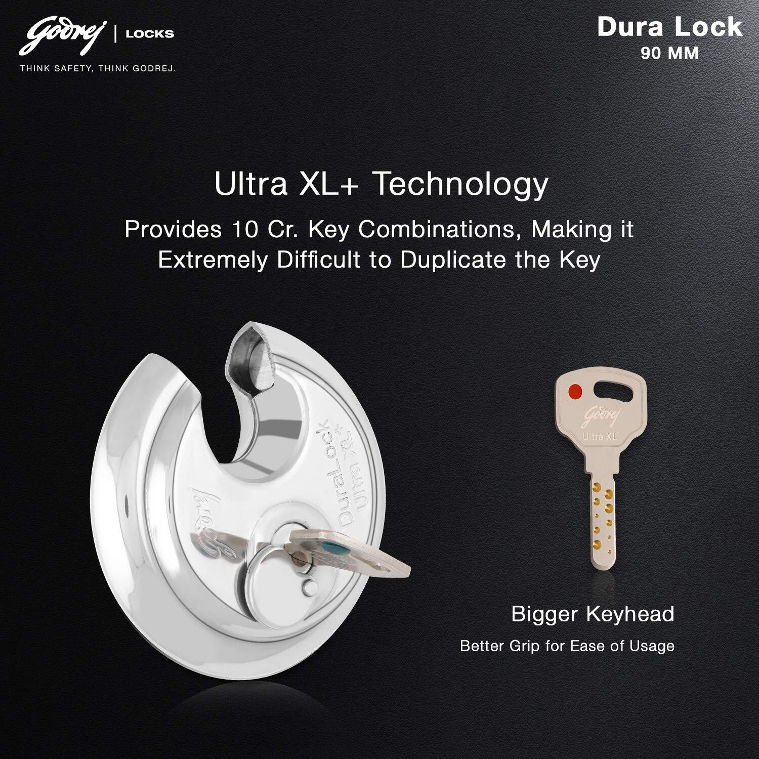 Image of Godrej Dura Lock Ultra XL+ (90mm) Padlock