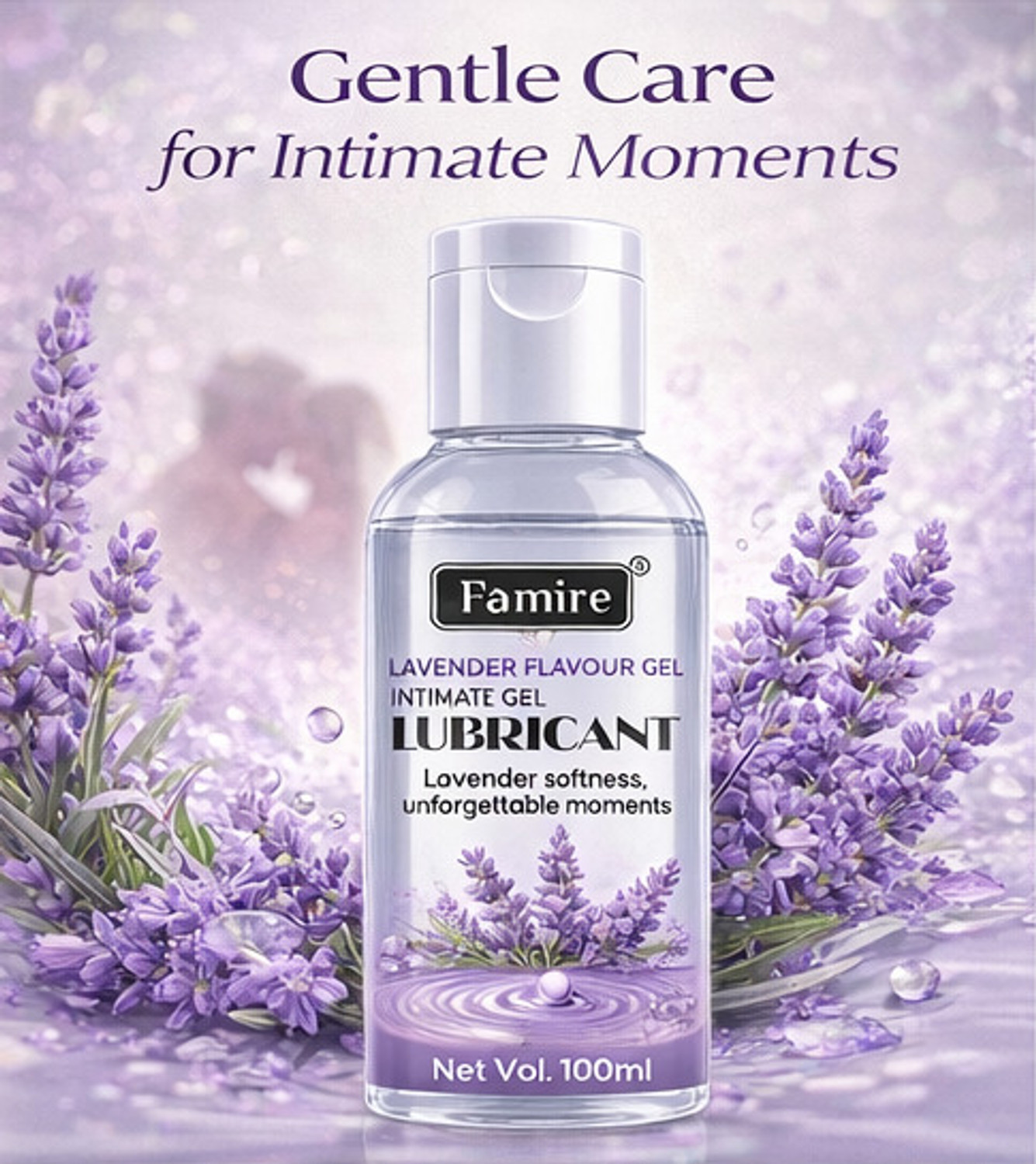 Image of Famire Lube 100ml - Lavender Flavoured Lubricant | Water Based Lubricant