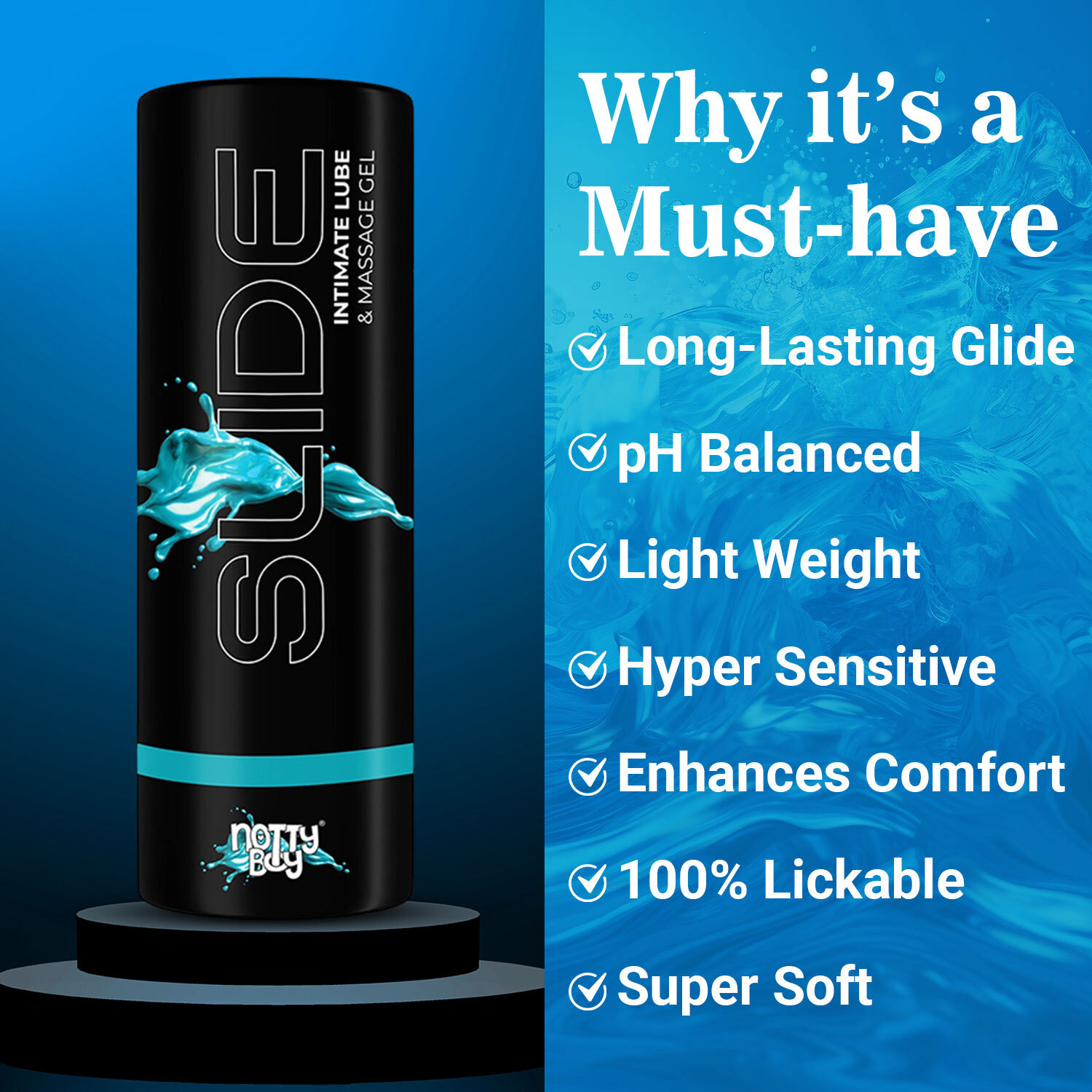 Image of NottyBoy Natural Lube For Men, Water Based Lubricating Jelly Lubricant Lubricant