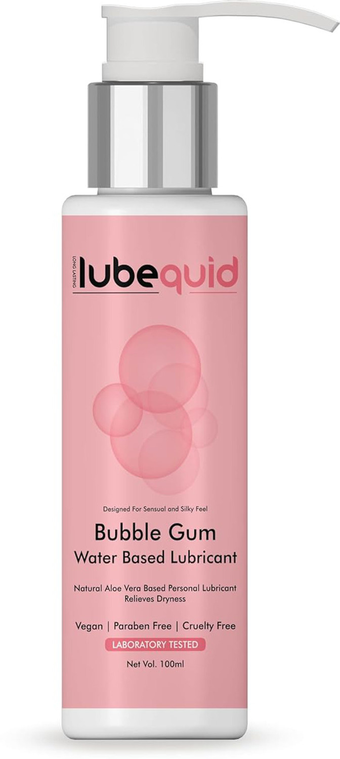 Image of Lubequid Natural Water-Based Personal Lubricant & massage Gel Bubblegum Flavour Lubricant