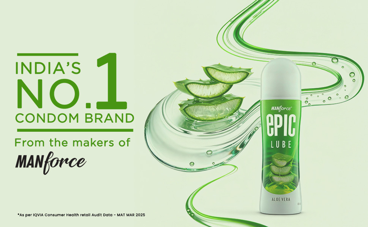 Image of MANFORCE Natural Aloe Vera lubricant - skin friendly, non-sticky and water based Lubricant