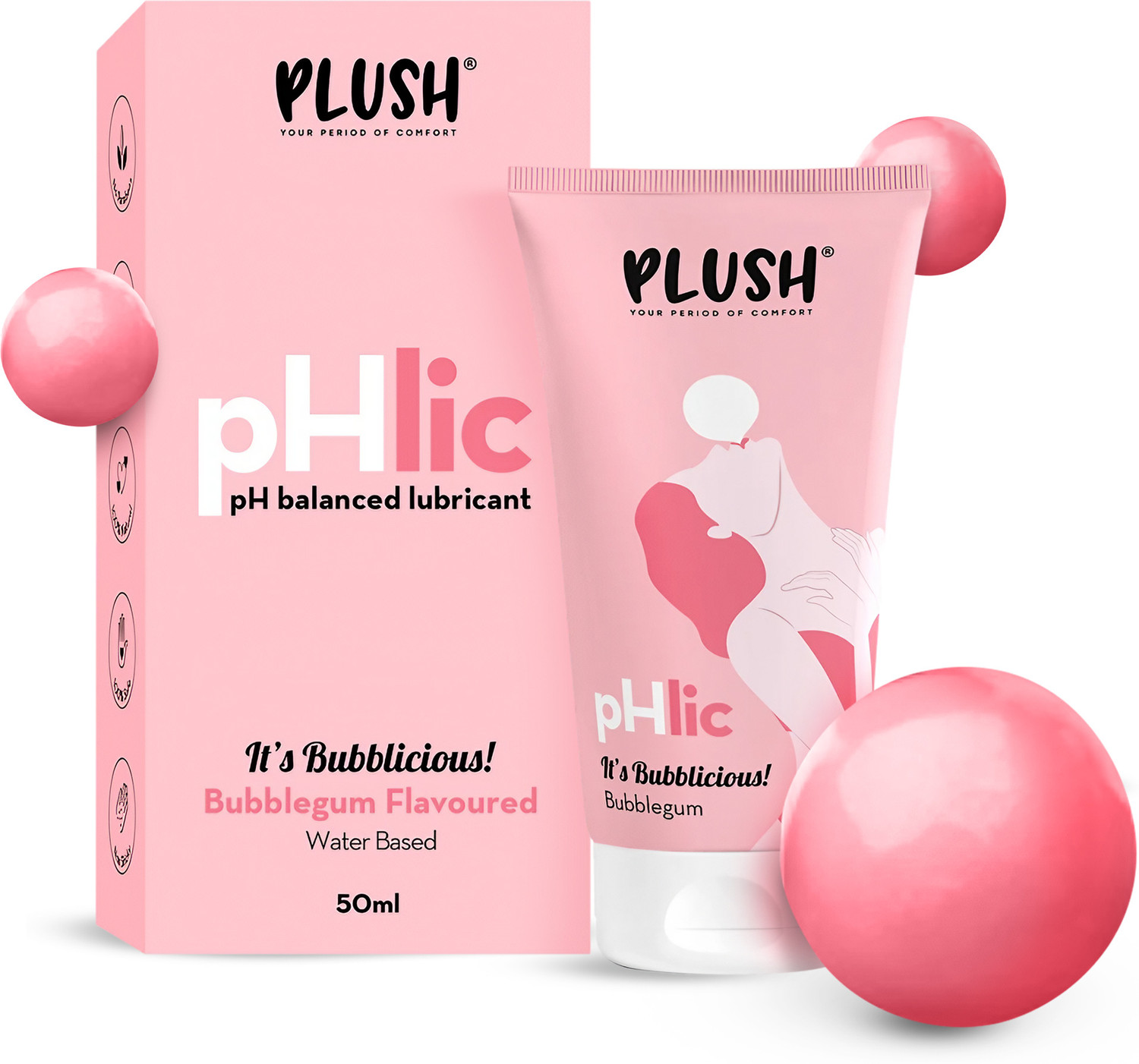 Image of PLUSH pHlic Water Based & pH Balanced Lubricant| Bubblegum Flavoured Lubricant