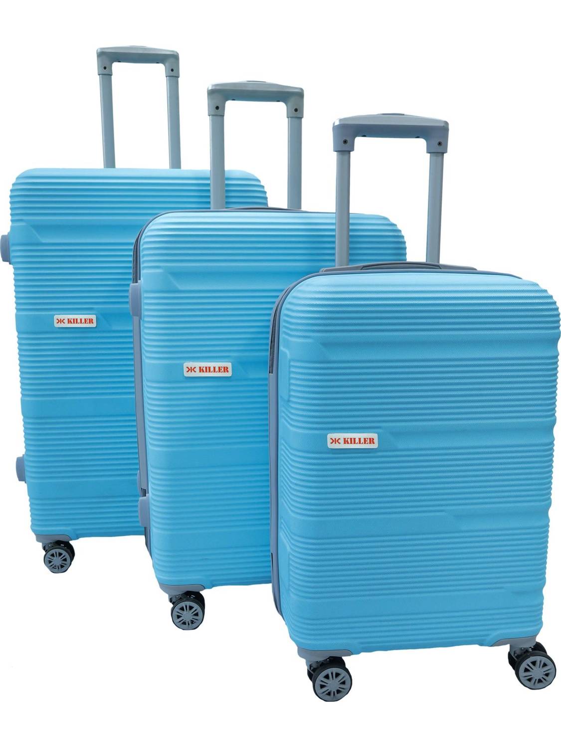 KILLER Hard Body of 3 Luggage TROLLEY BAG (28inch+24inch+20inch) - Teal Cabin & Check-in Set 8 Wheels - 30 inch