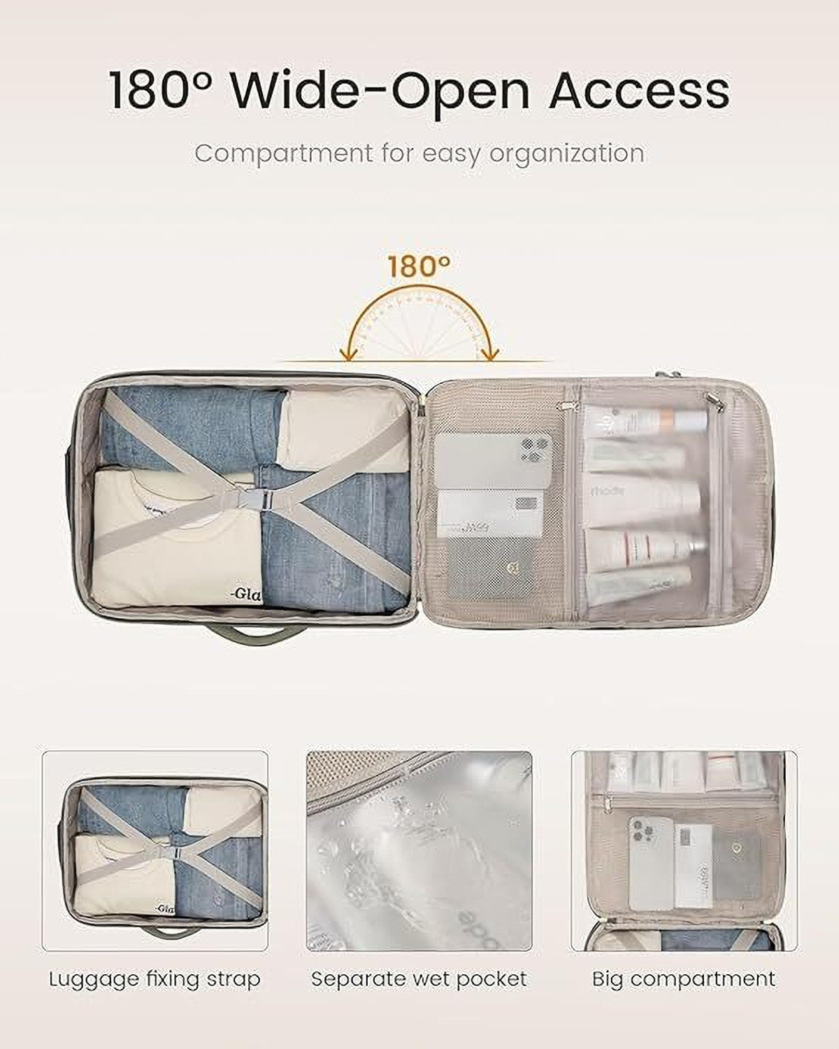 Image of Opnex Travel Backpack with Packing Cubes Set Large Capacity Waterproof 40 L Backpack