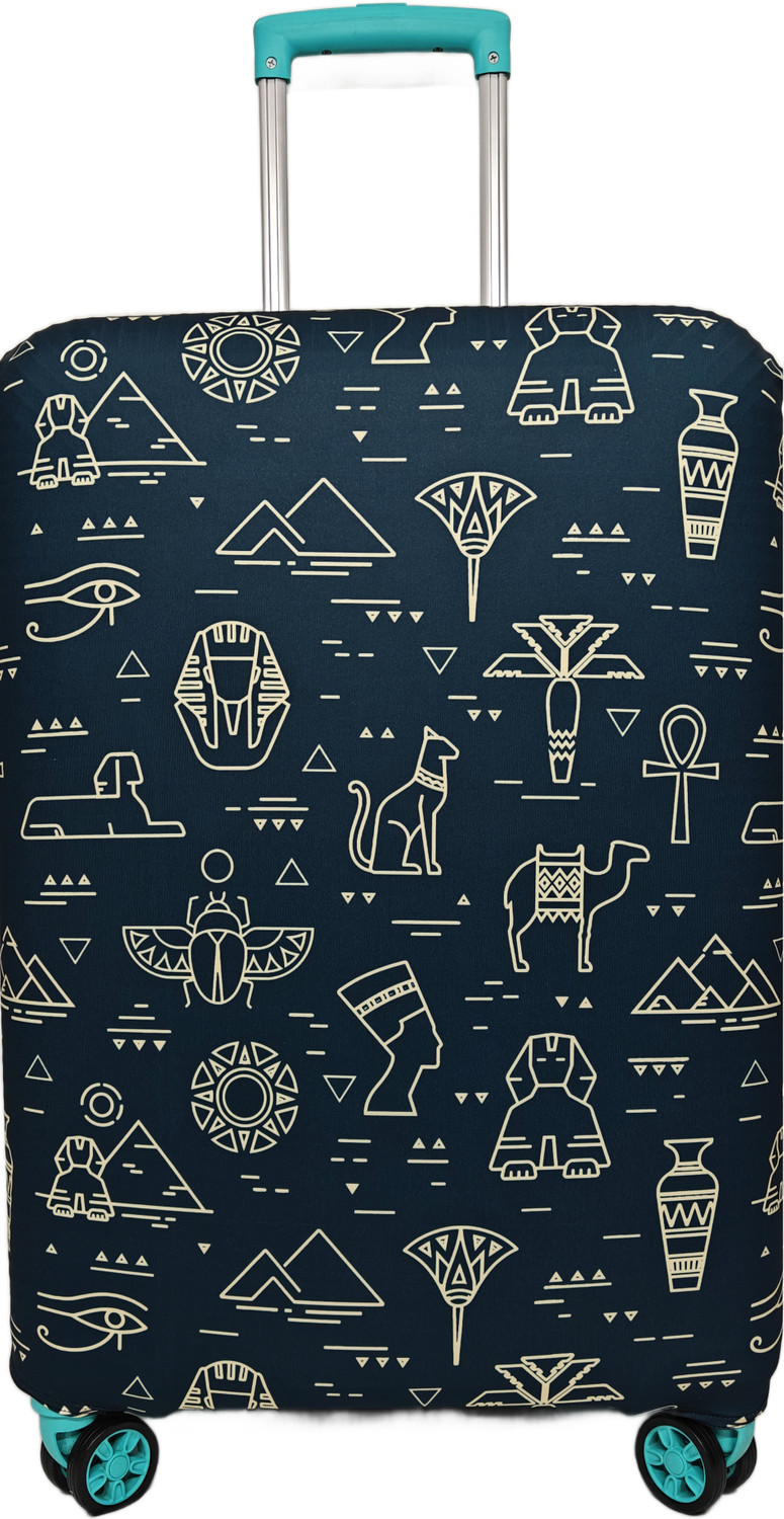 Image of NT Creation Printed Travel Suitcase Trolley Bag Protector - Scratch & Dust Proof Stretchable & Scratchproof , Reusable And Washable, Durable Fabric. Luggage Cover