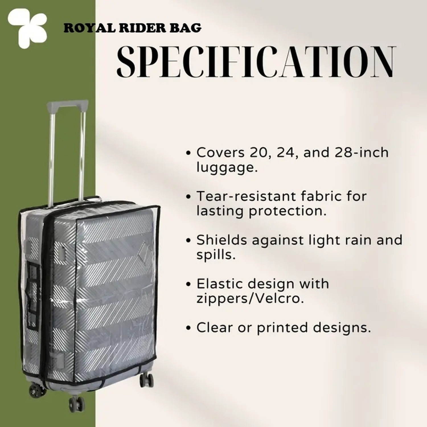 Image of pryde Trolley Covers (28 inchinch) PVC Dust Proof Cover Suitcase For Hard /Fiber Trolley Bag Luggage Cover