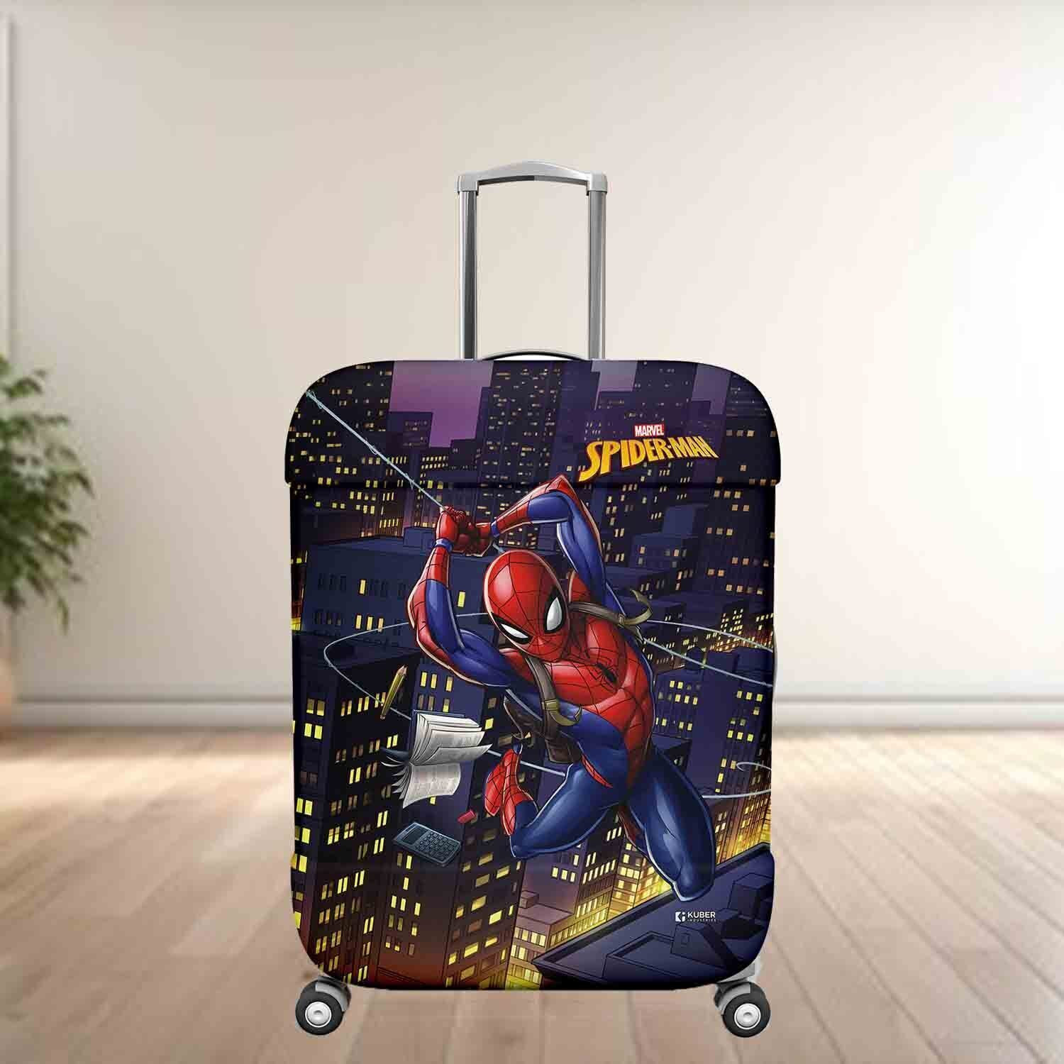 Image of DISNEY Luggage Cover Marvel Spiderman Polyester Luggage Cover|26-30 Inch|Large|Multicolor Luggage Cover