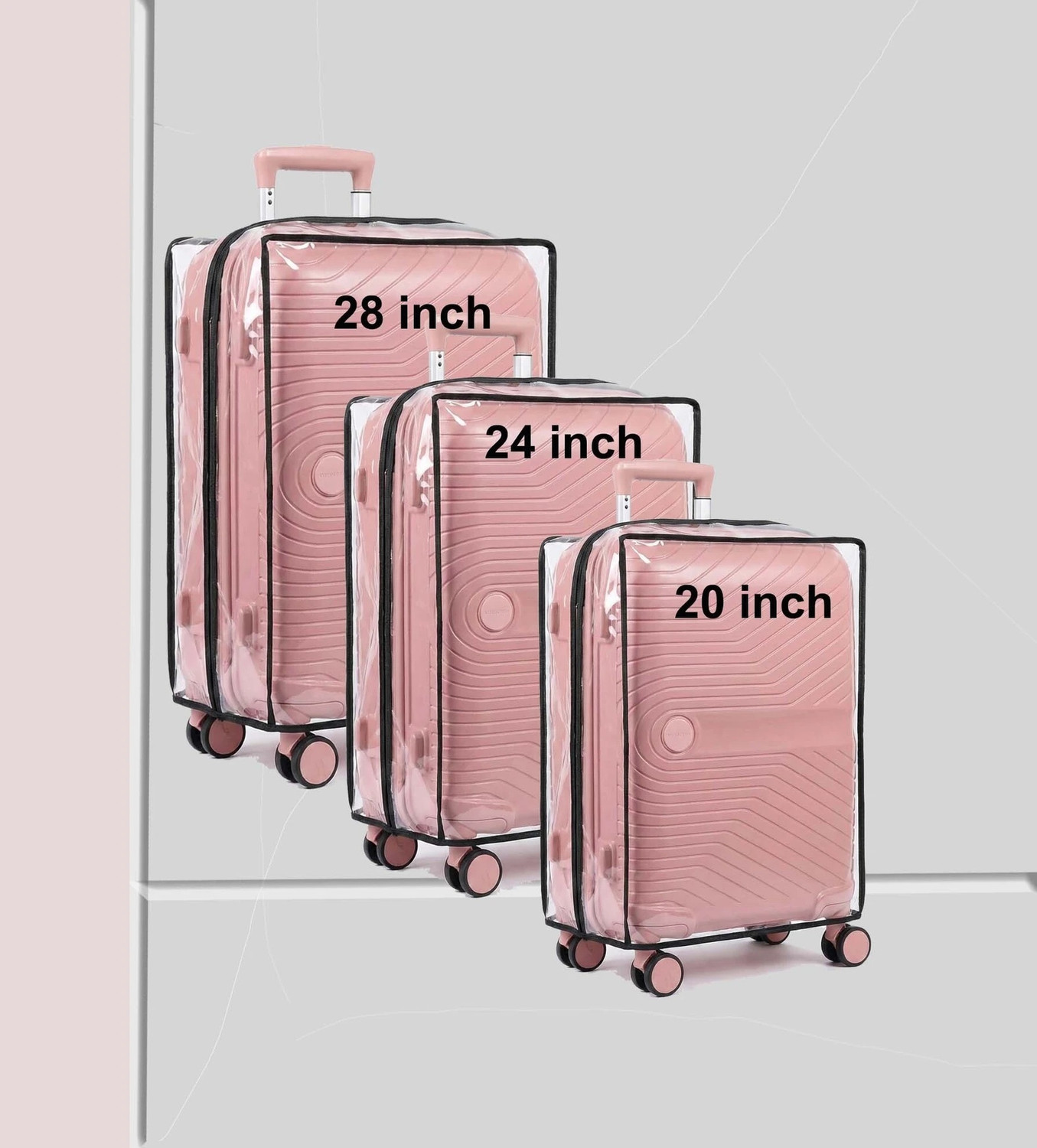 Image of Urbanware Combo Pack of 3 Transparent Trolley Bag Cover PVC Dust Proof Cover Soft PVC Dust Proof Cover Luggage /Suitcase For Hard /Fiber Trolley Bag Luggage Cover