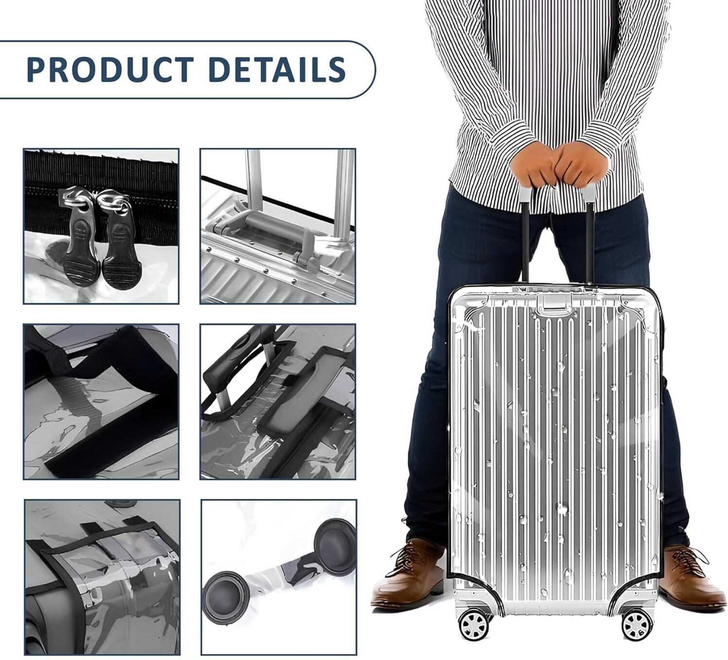 Image of Bitline Transparent Trolley Suitcase Cover Set for 20,24,28 in Trolley Expandable Cabin & Check-in Set - 28 inch