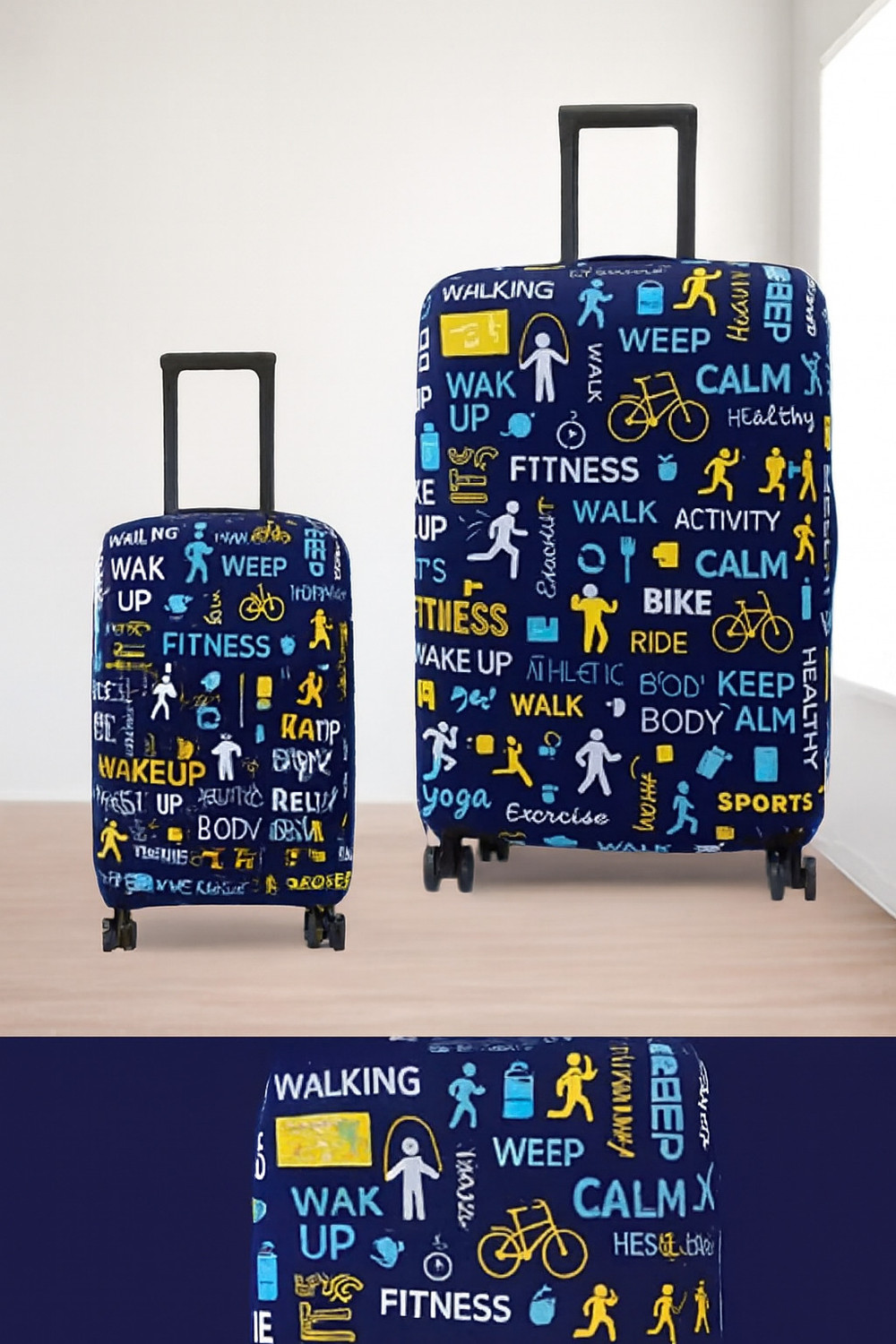 Image of lisahub Scratch & Dust Proof Trolley Bag Cover Stretchlees Polyester Fabric Print Luggage Suitcase Cover Luggage Cover