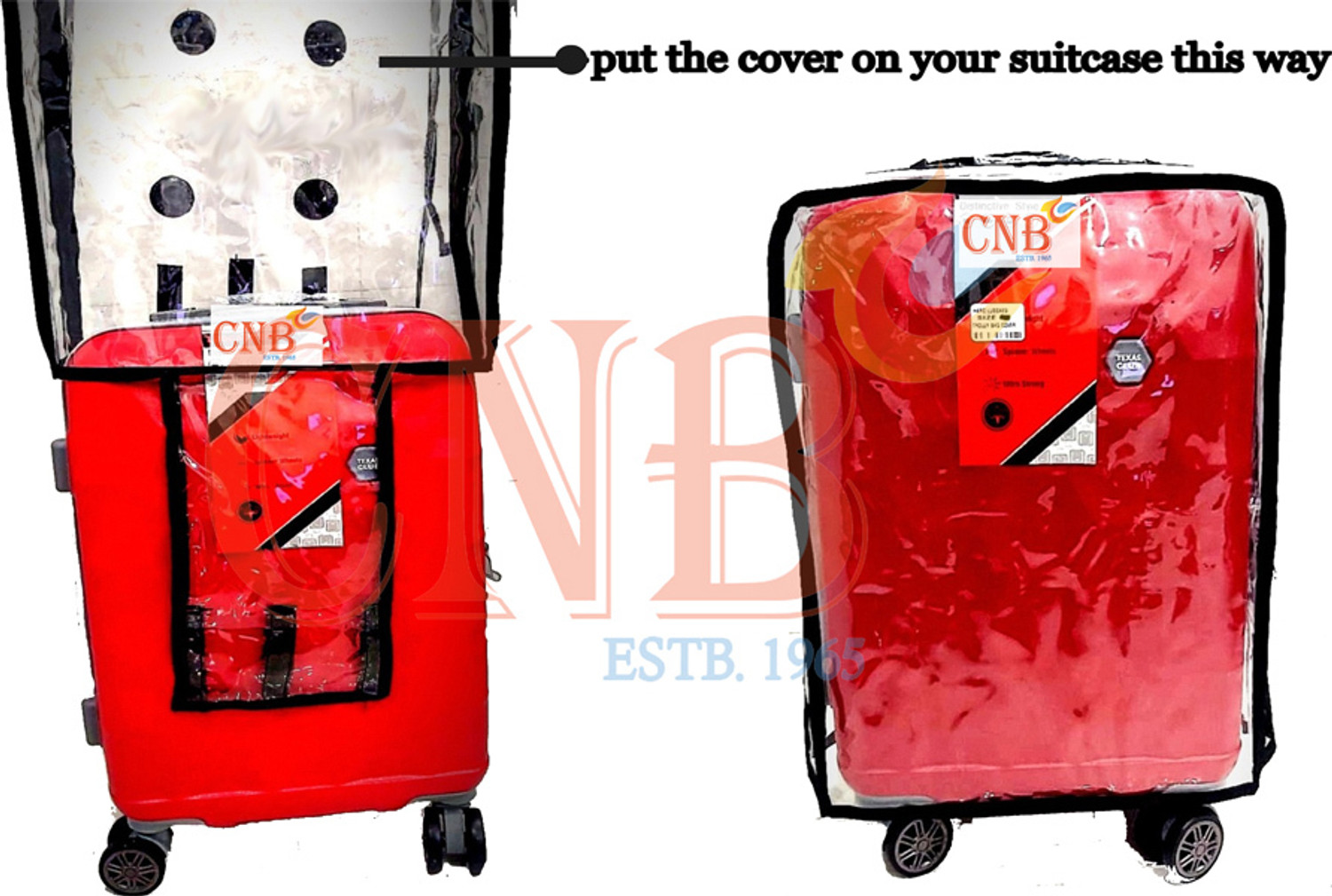 Image of CNB Hard Luggage 24 Transparent Luggage Cover Waterproof Rain Protector For All Hard /Plastic Trolley /Wheeler Suitcase /Luggage Bag Dustproof Luggage Cover