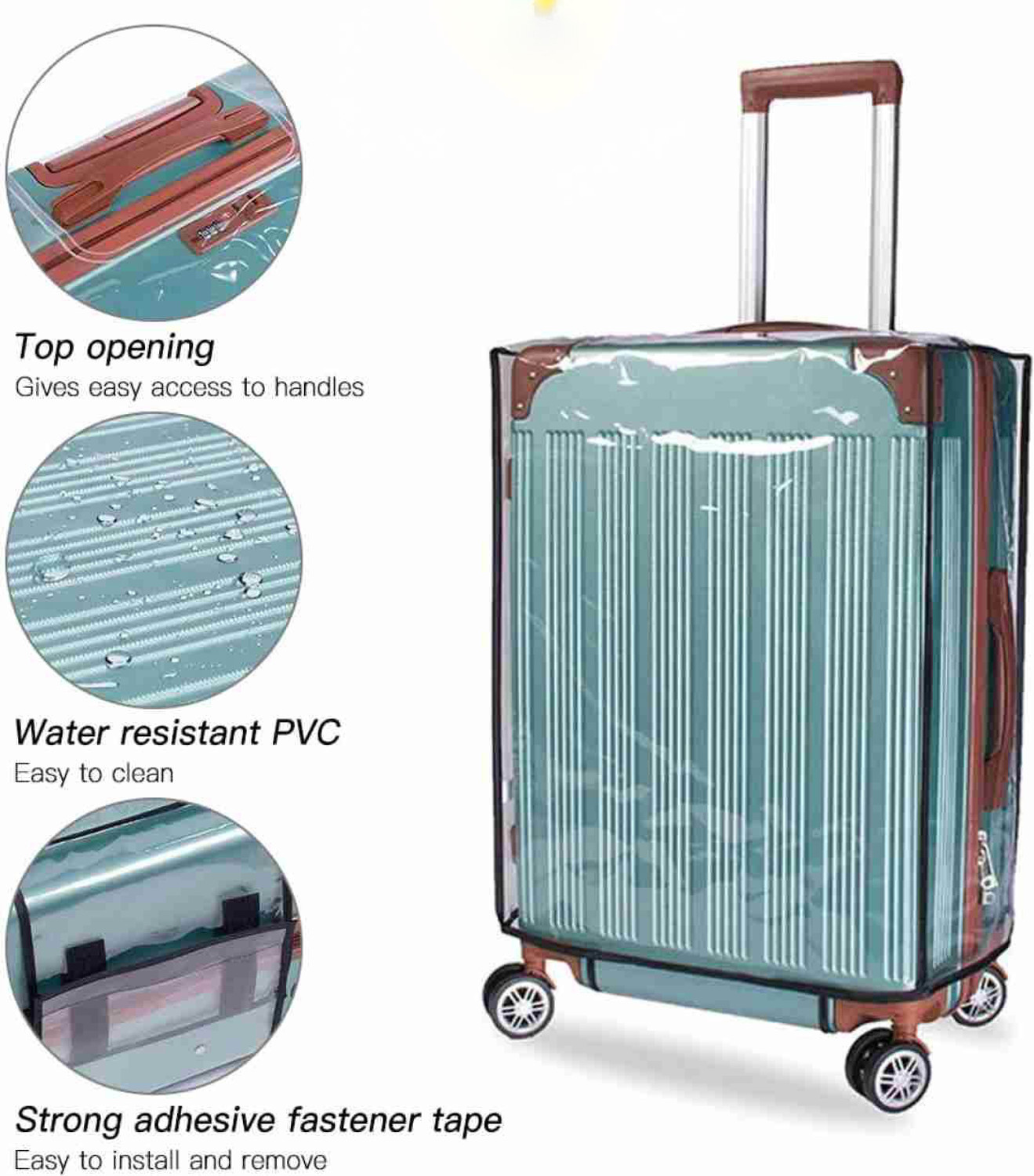 Image of pryde Trolley Covers Waterproof Transparent Cover For Trolley Bags. Luggage Cover