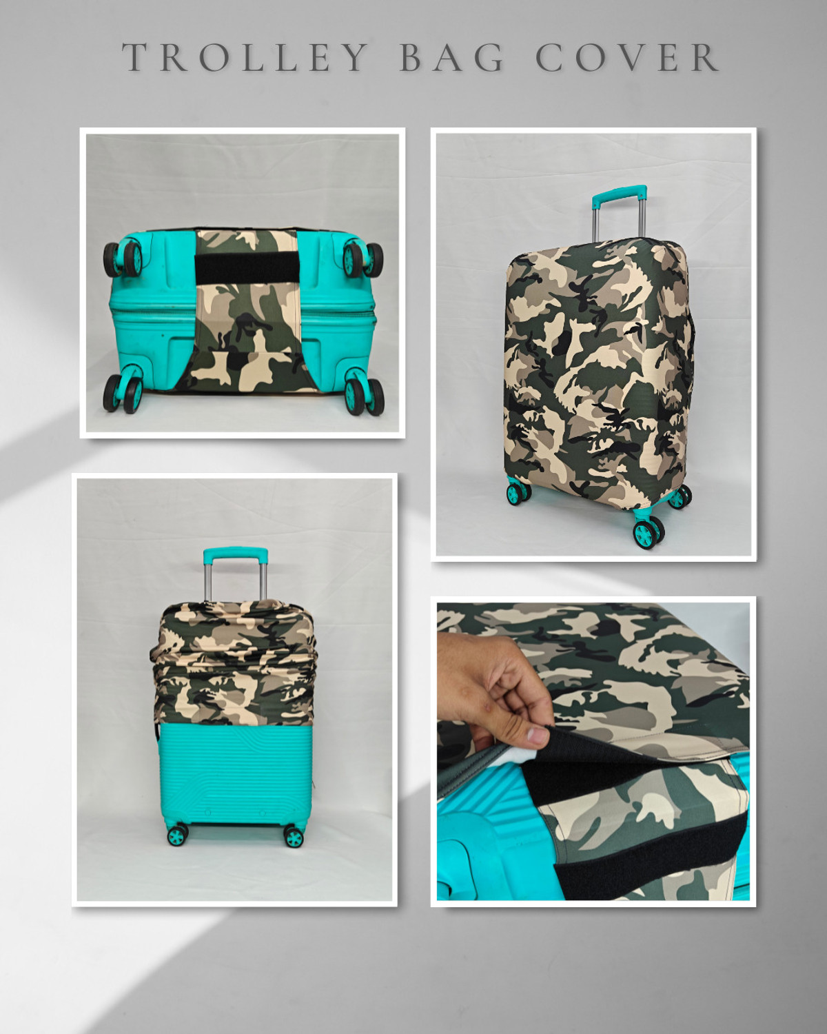 Image of NT Creation Printed Travel Suitcase Trolley Bag Covar (Protector) - Scratch & Dust Proof Stretchable & Scratchproof , Reusable And Washable, Durable Fabric. Luggage Cover
