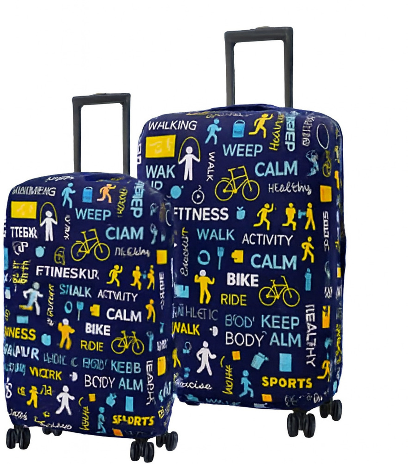 Image of lisahub Scratch & Dust Proof Trolley Bag Cover Stretchlees Polyester Fabric Print Luggage Suitcase Cover Luggage Cover