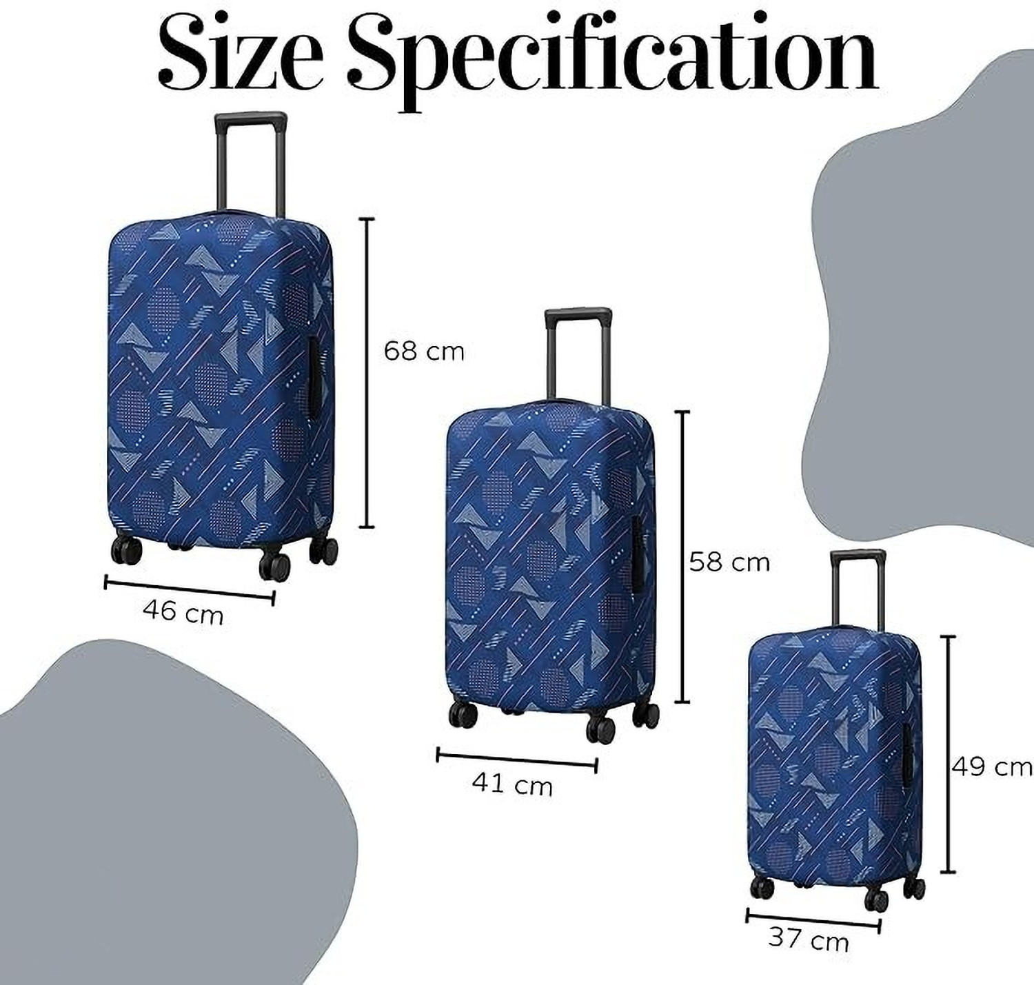 Image of lisahub Trolley Bag Cover Fabric Luggage Cover Protective Small Size Trolley Cover for Suitcase(Fits Only On Fiber-Plastic Trolley Bag)20+24+28 Luggage Cover