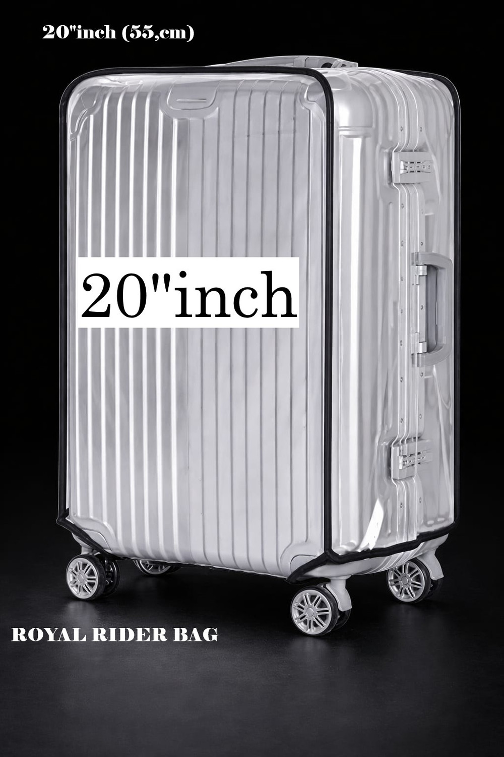 Image of KLASSY Transparent Trolley Bag Cover PVC Dust Proof Cover Pack Of 3 Executive Voyager TROLLY COVER 20 INCH Luggage Cover