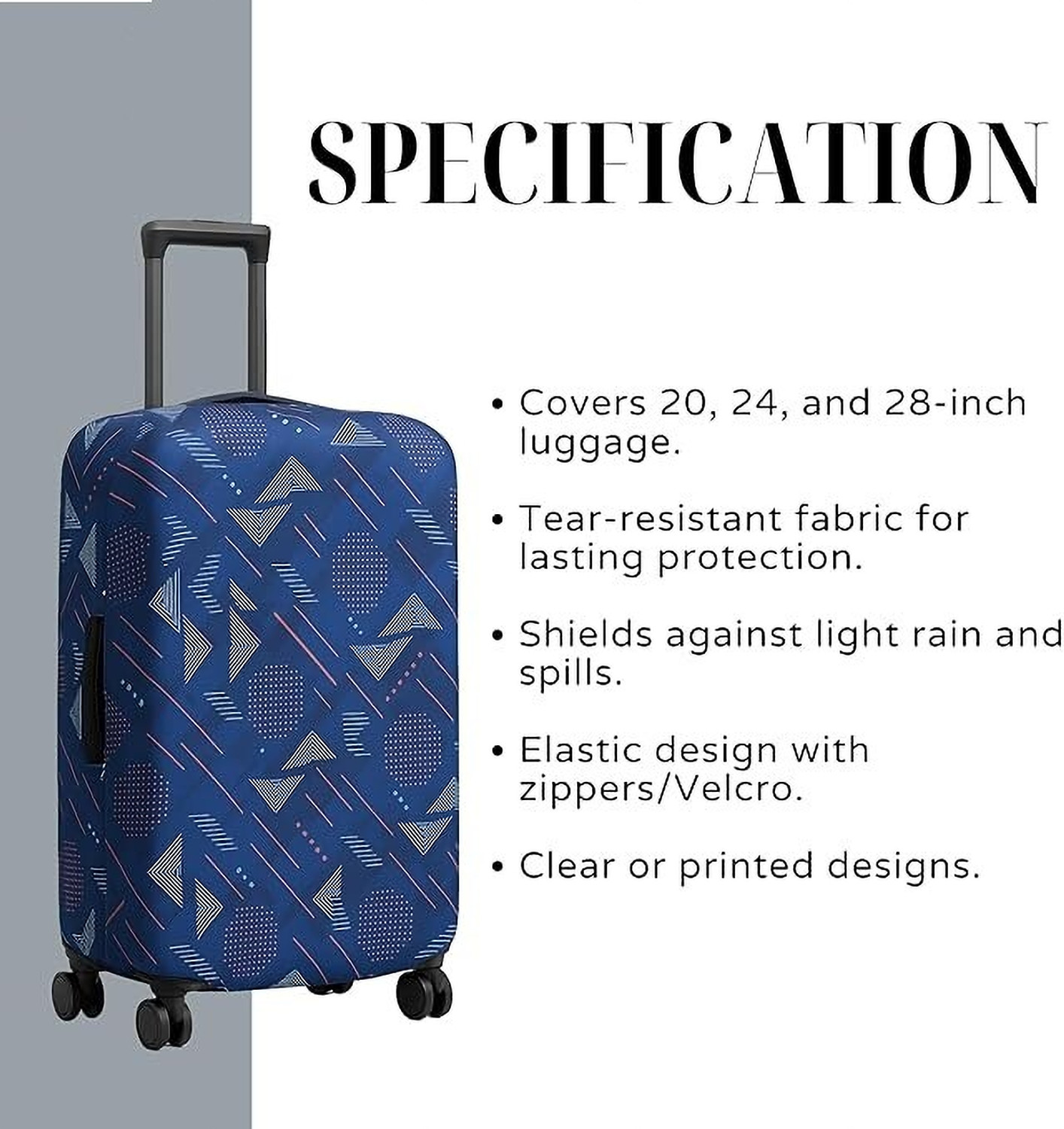 Image of lisahub Trolley Bag Cover Fabric Luggage Cover Protective Small Size Trolley Cover for Suitcase(Fits Only On Fiber-Plastic Trolley Bag)20+24+28 Luggage Cover