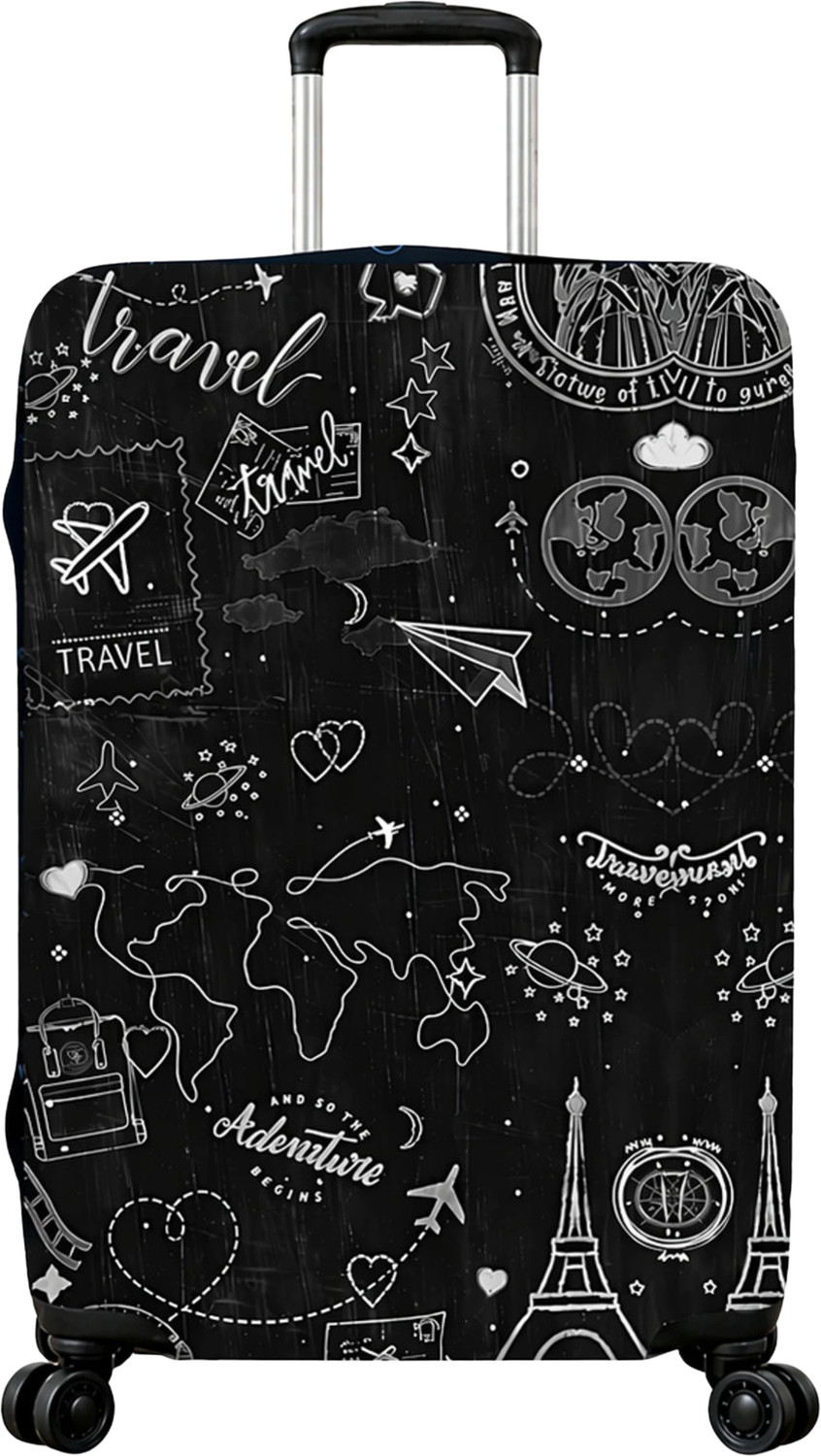 Image of NT Creation Stretchable & Scratchproof , Reusable And Washable, Strong Durable Fabric Printed Travel Suitcase Trolley Bag Protector - Scratch & Dust Proof Luggage Cover