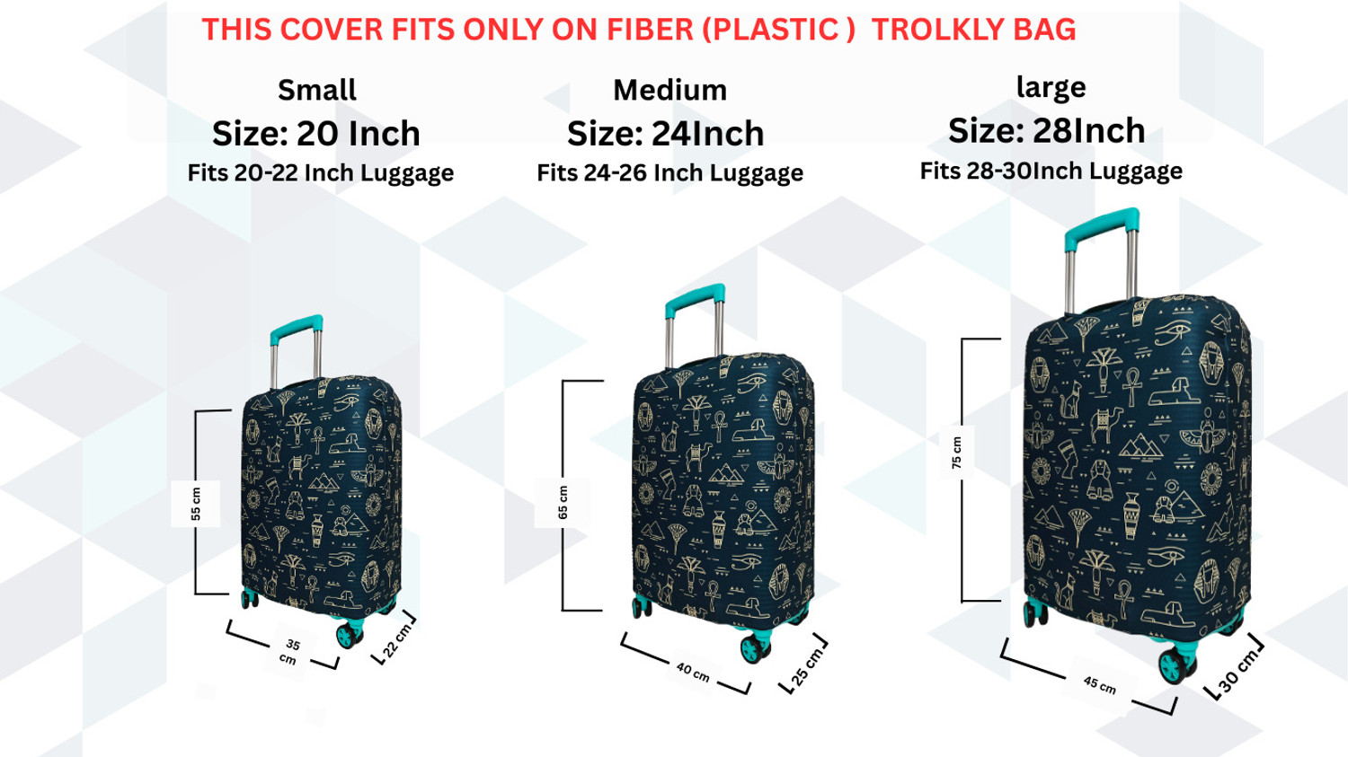 Image of NT Creation Printed Travel Suitcase Trolley Bag Protector - Scratch & Dust Proof Stretchable & Scratchproof , Reusable And Washable, Durable Fabric. Luggage Cover