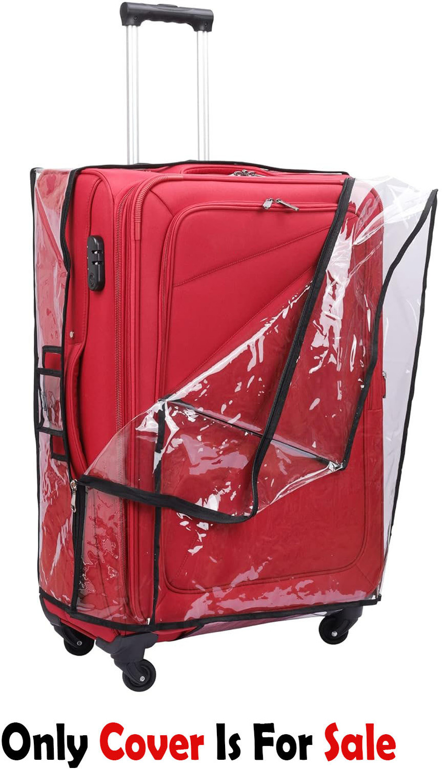 Image of Qurox Combo Pack of 3 Transparent Trolley Bag Cover PVC Dust Proof Cover Luggage /Suitcase For Hard /Fiber Trolley Bag Luggage Cover