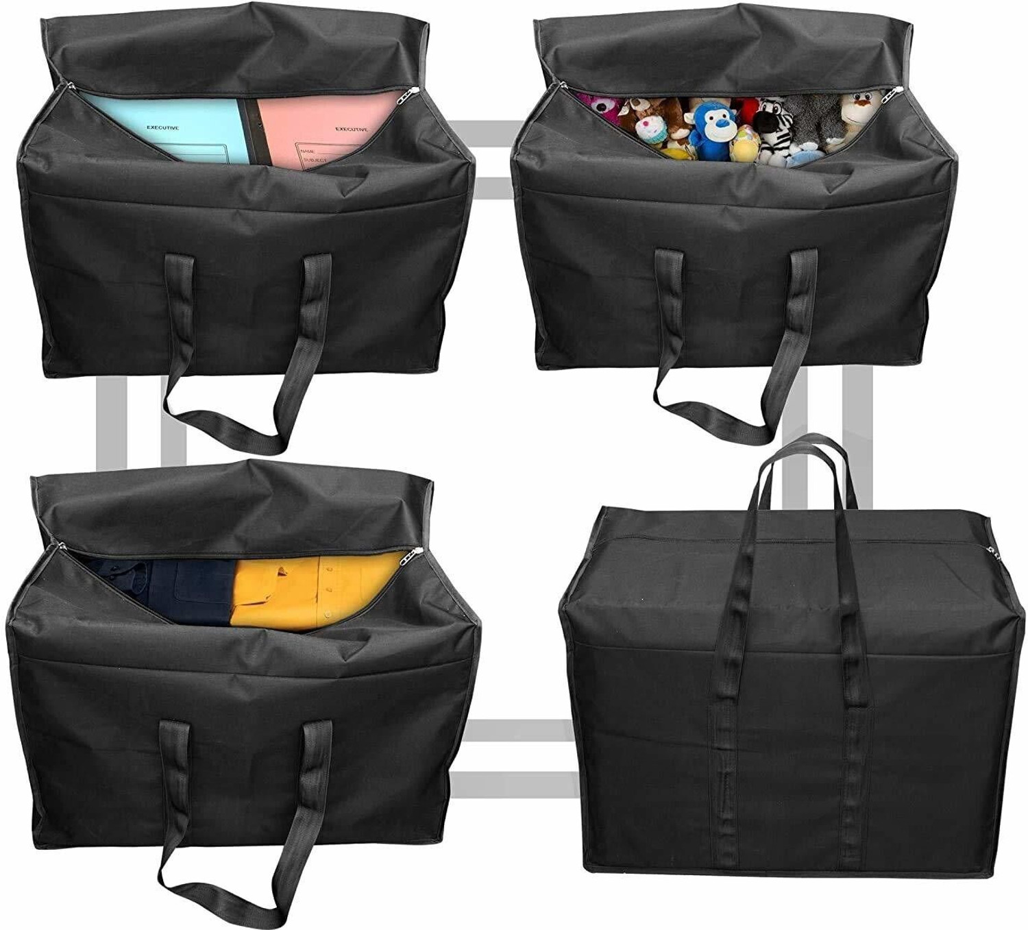 Image of B5 INDUSTRIES Moisture Proof Multi-Purpose Storage Bag /Clothing Storage Strong Handle Black - Pack Of 10 B5 Luggage Cover