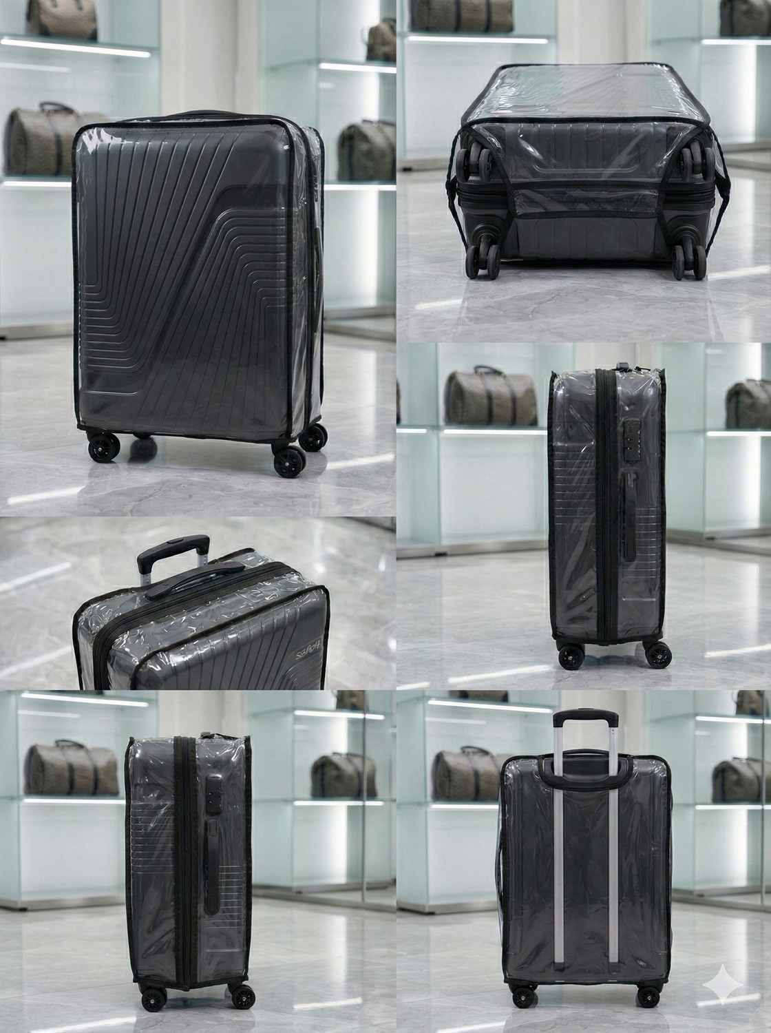 Image of KLASSY Transparent Trolley SUPER SOFT 25 MM WRINKLE FREE PVC Luggage Cover