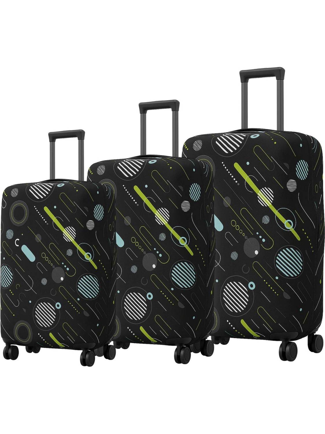 AMPEREUS Geometric Printed Protective Travel Luggage Cover