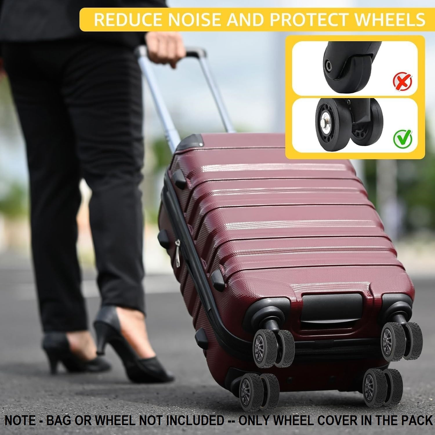 Image of LAKSHMINARAYAN SALES Suitcase Travel bag accessories 24PCS Wheels Protector Silicon Caster Luggage Cover