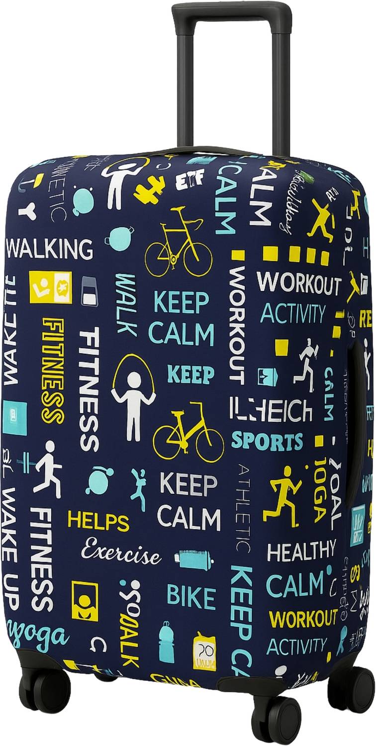 AMPEREUS 20 inch Trolley Bag Cover 20 Inch Small Trolley Bag Luggage Cover with Cycle Print Cover for Suitcase Luggage Cover