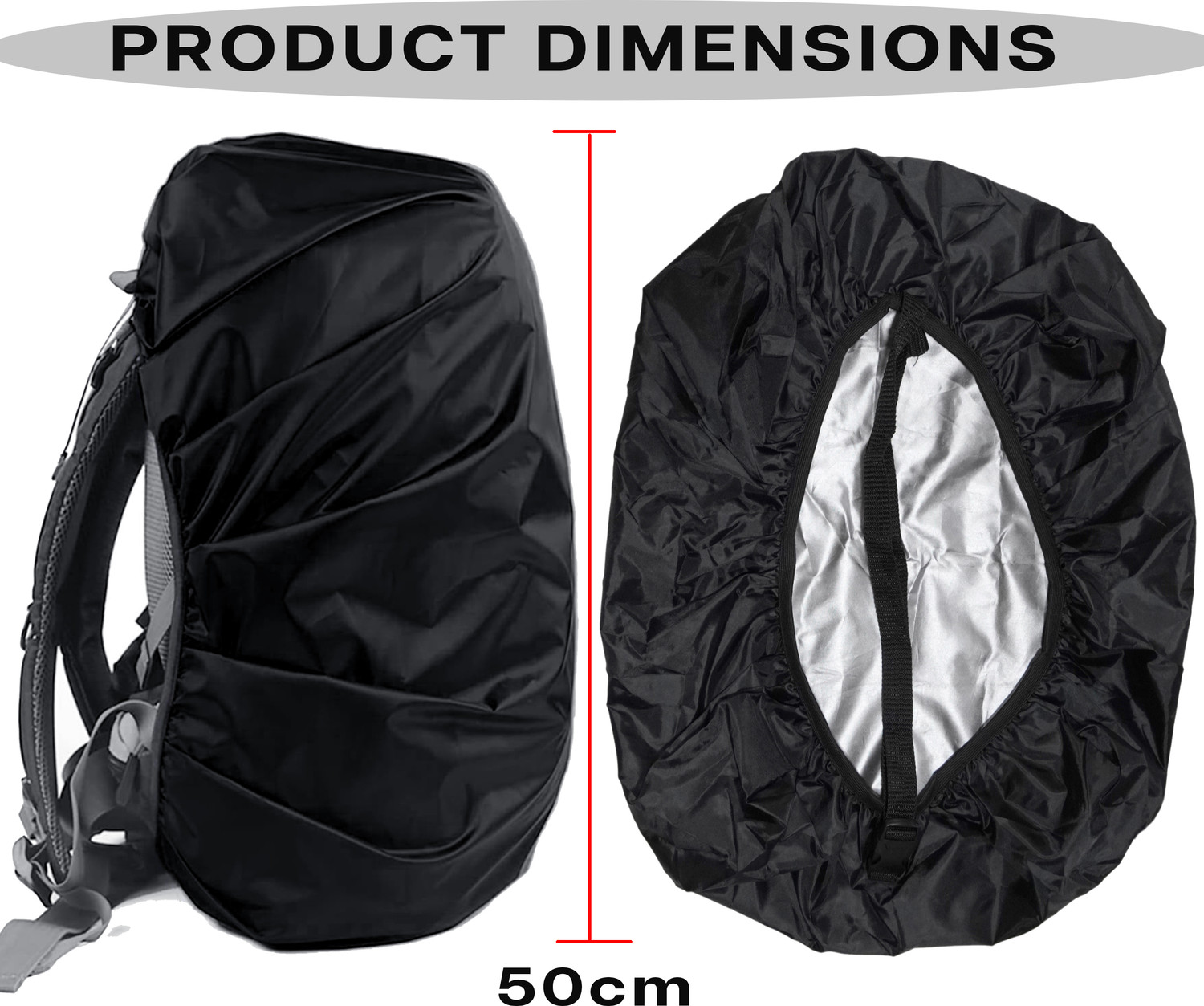 Image of SNDIA Waterproof Dustproof Adjustable Elastic Rain Cover With Pouch Dust & Rain Cover for Backpack with Pouch, Waterproof Dustproof Bag Luggage Cover